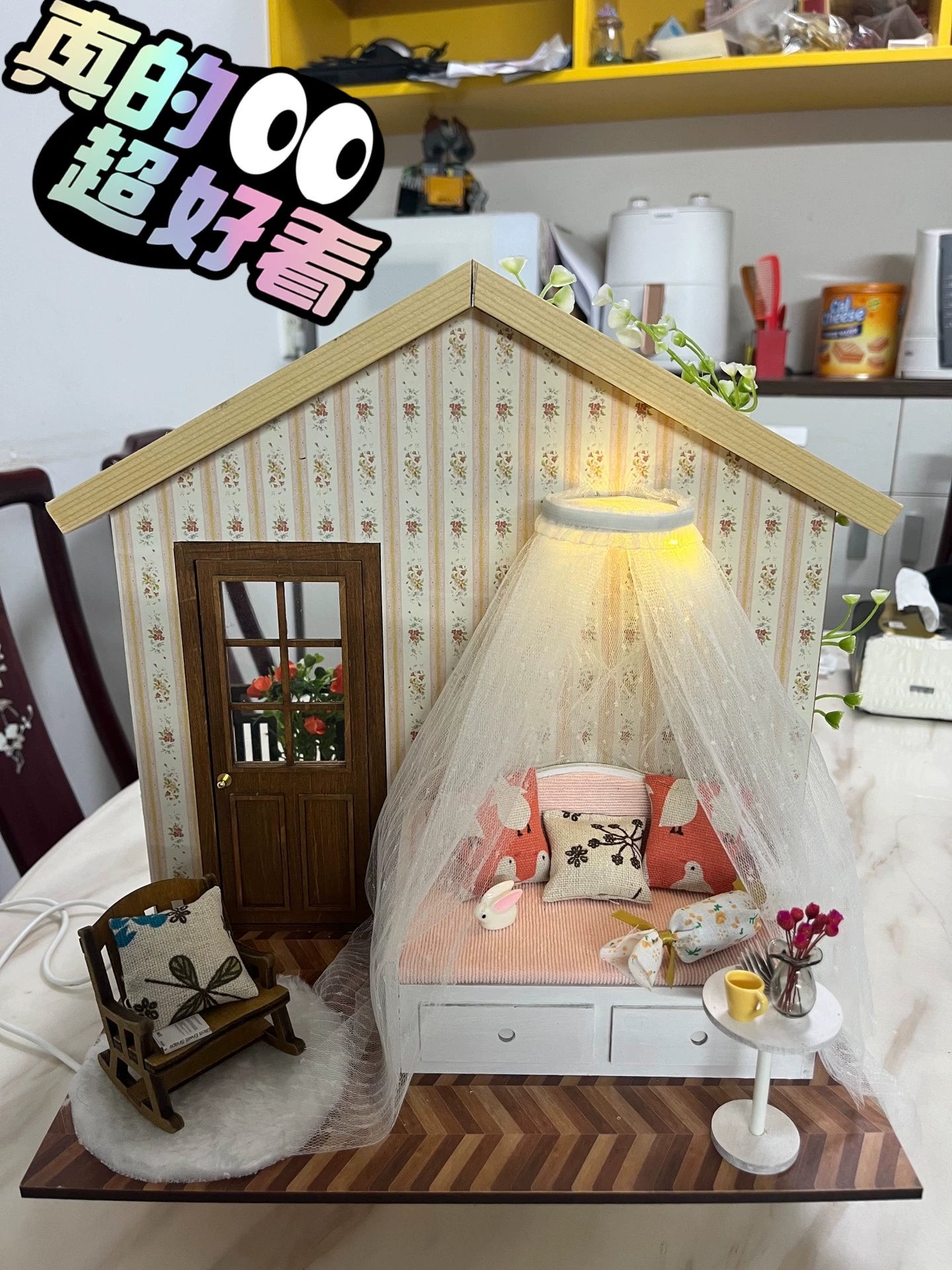 Muebles en miniatura para casa de muñecas de doble cara a escala 1:12 para sala de estar y dormitorio