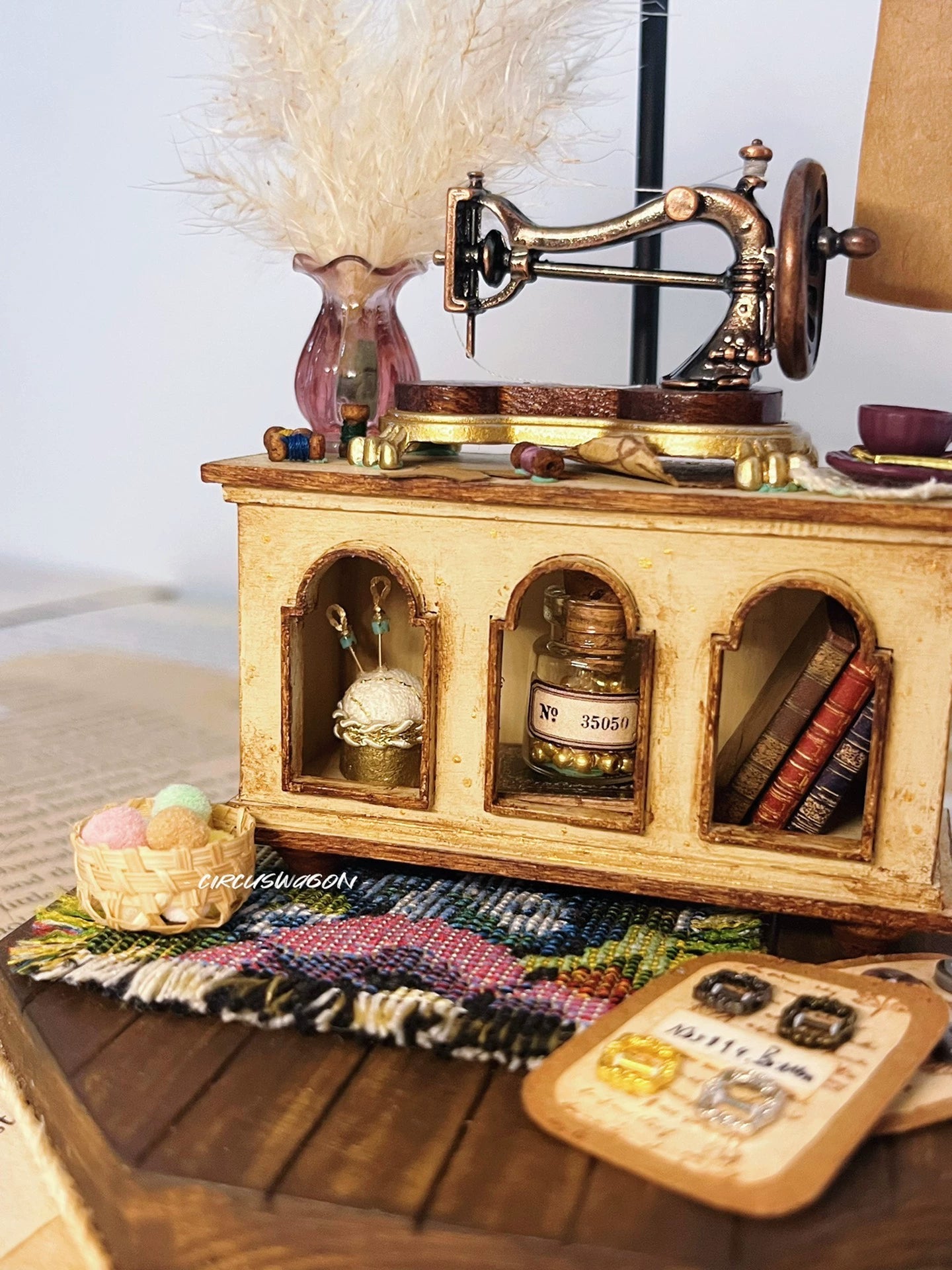 1:12 Scale Miniature Sewing Studio Dollhouse Handmade