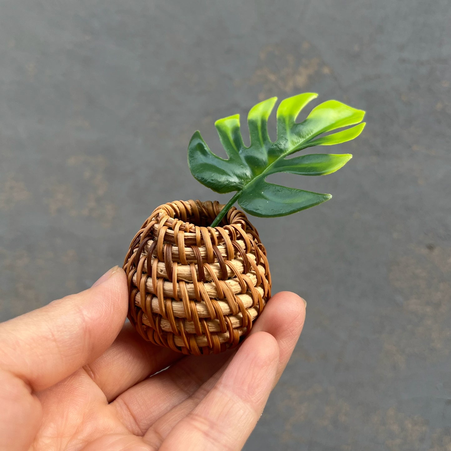 Pot de fleurs en osier miniature pour décoration de maison de poupée, échelle 1:6, double usage, simulation de plante en pot, accessoires BJD Blythe