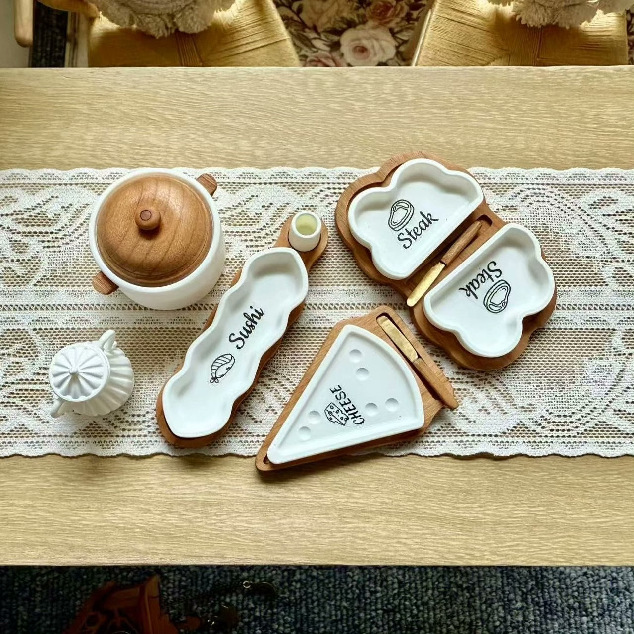 Accesorios de cocina en miniatura para casa de muñecas a escala 1:12