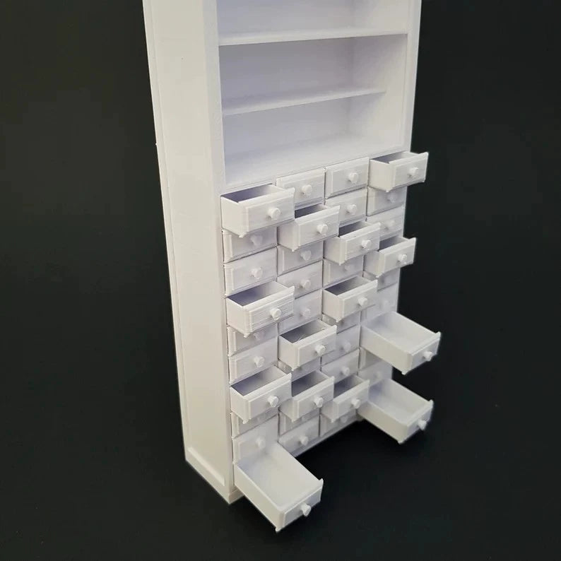 Gabinete de boticario en miniatura a escala 1:12, muebles para casa de muñecas en miniatura