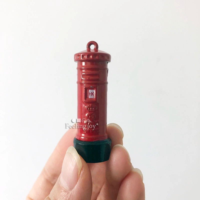 Accesorios para casa de muñecas en miniatura a escala 1:12: buzón de metal y cabina telefónica para BJD, accesorios de paisajismo DIY