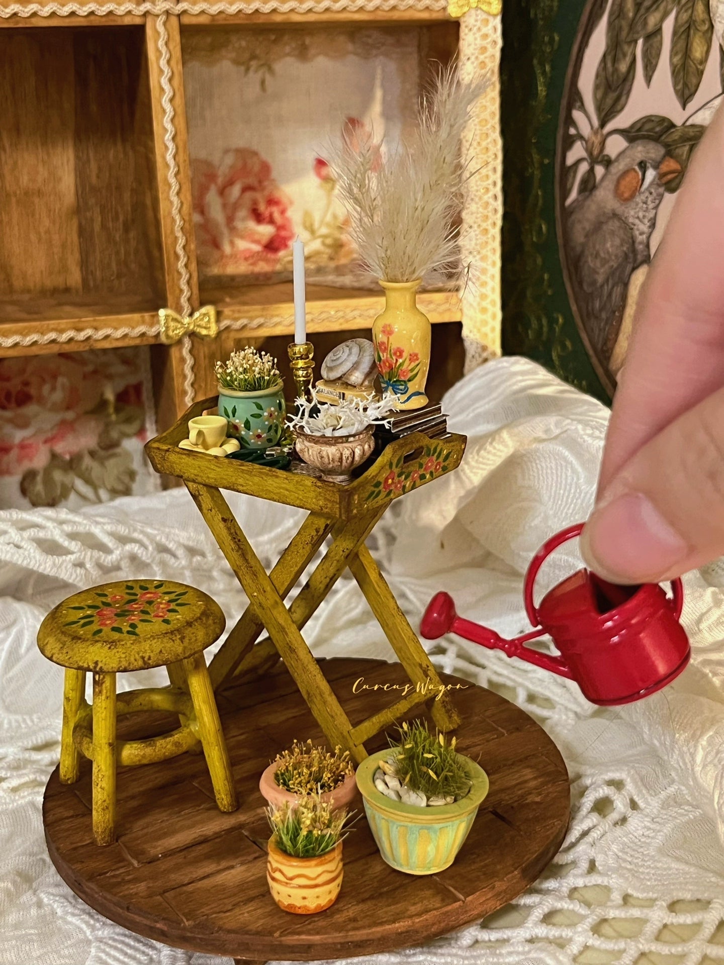 1:12 Scale Miniature Garden Table And Chairs Set Dollhouse Display