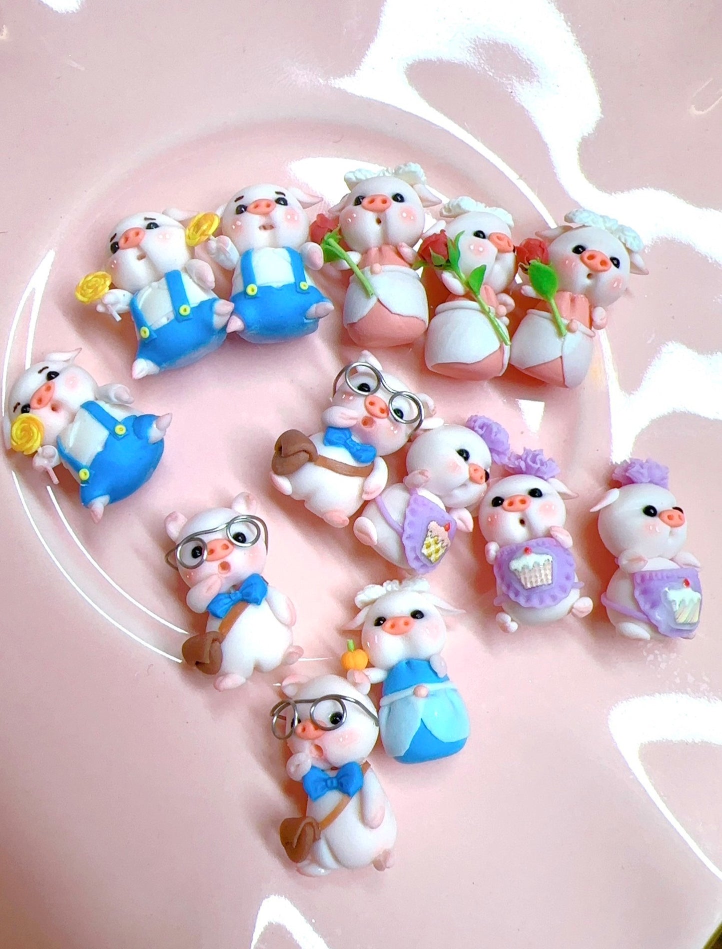 1:12 Scale Miniature Clay Pig Series Dollhouse Cake Shop Scene Miniature Food Play
