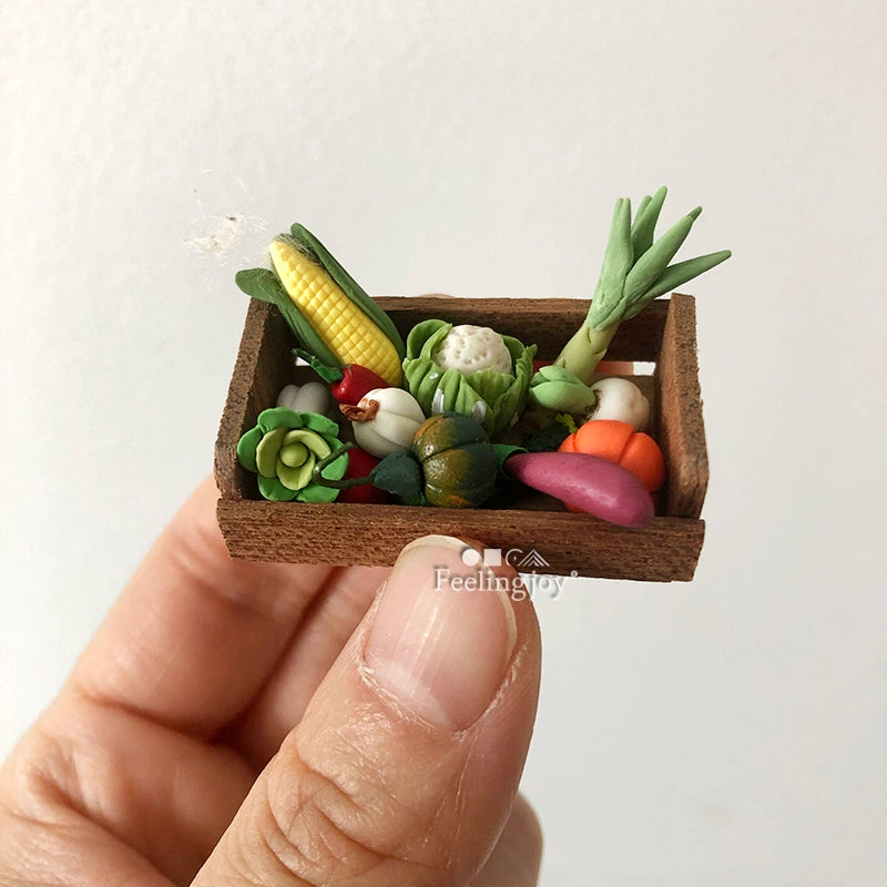 Casa de muñecas en miniatura a escala 1:12, accesorios de escena DIY a escala 1:24, accesorios de modelismo, verduras de arcilla, comida en miniatura