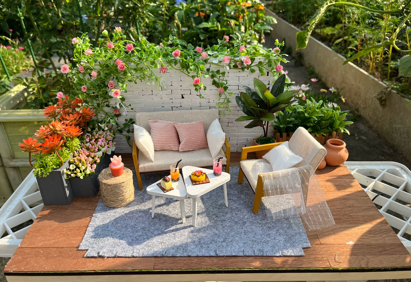 Casa de muñecas en miniatura a escala 1:12, hecha a mano, set de fotografía de escena OB11