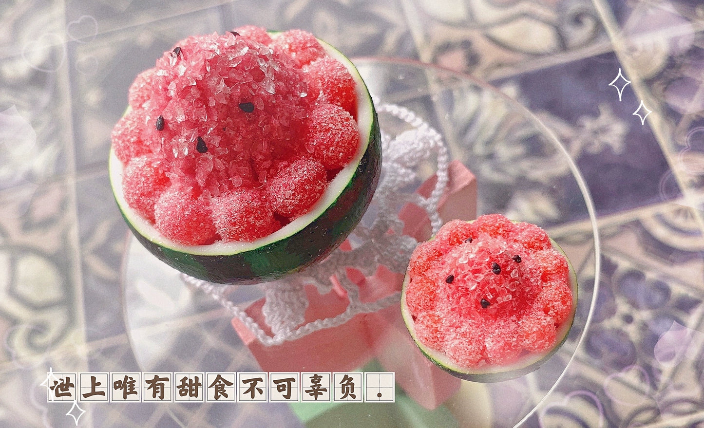 1:12 Scale Miniature Watermelon Smoothie And Peach Smoothie Handmade With Imported Polymer Clay