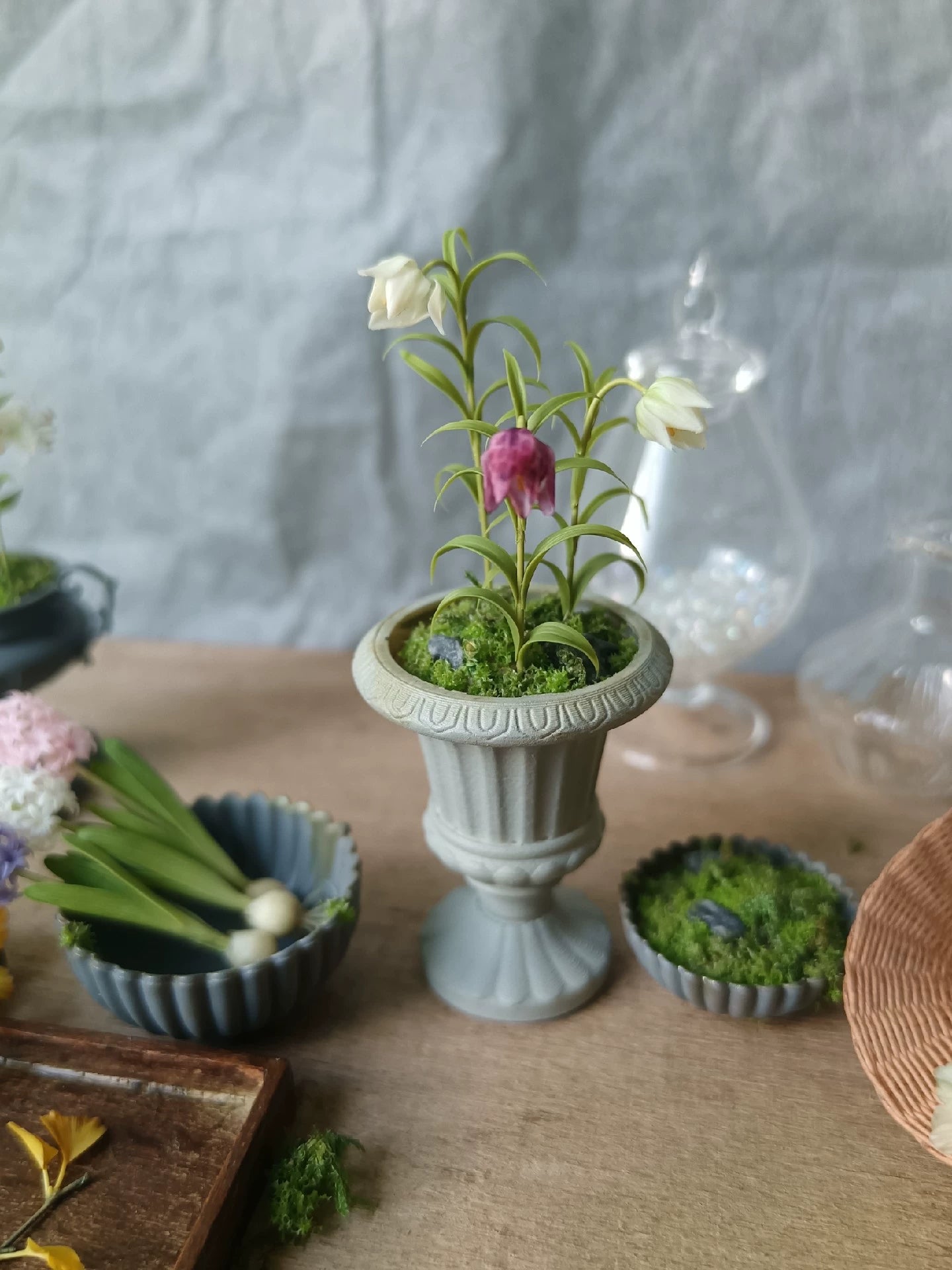 Bonsái de arcilla en miniatura a escala 1:12, decoración para casa de muñecas BJD Blythe