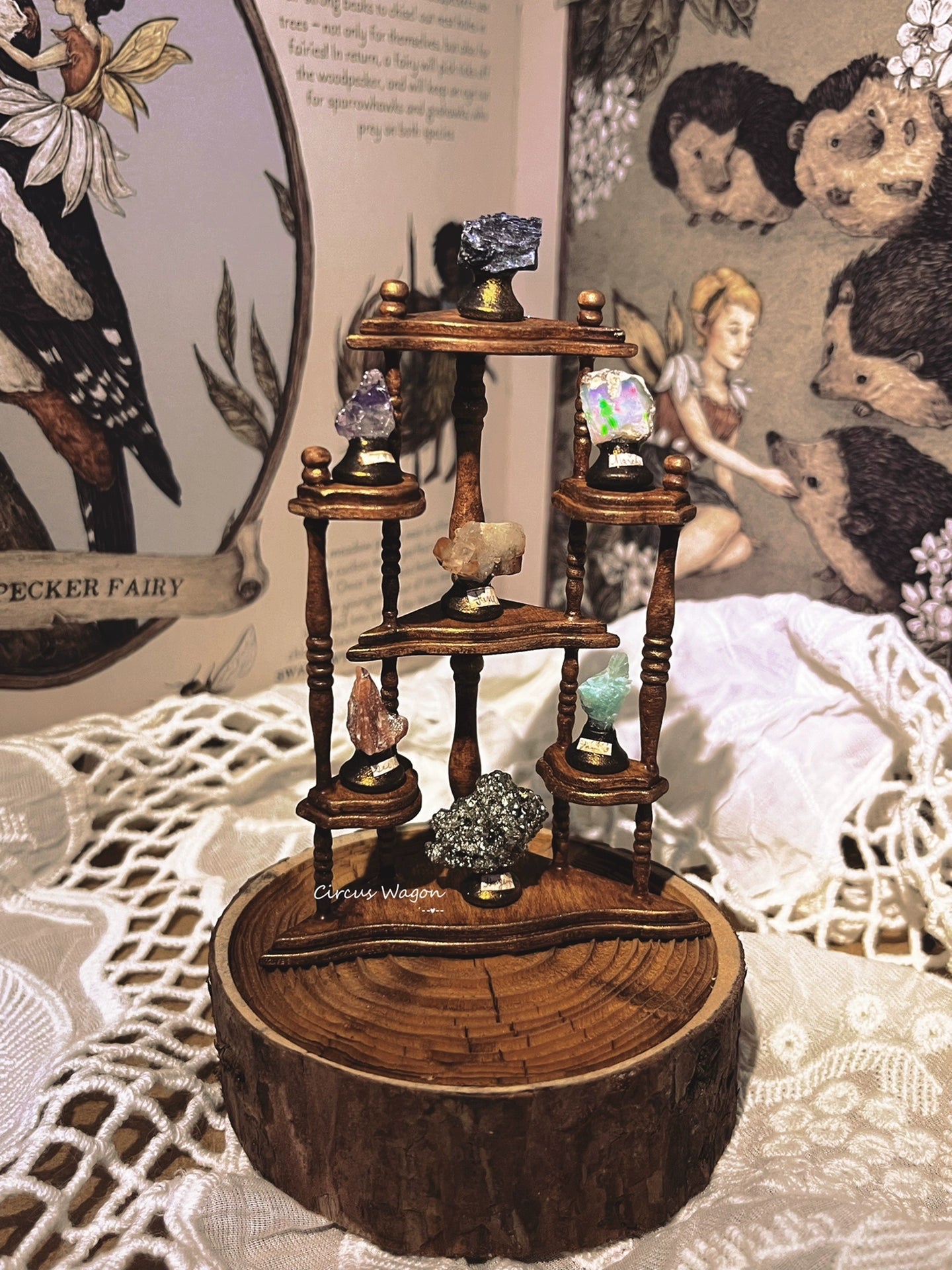 1:12 Scale Wooden Jewelry Display Cabinet Miniature Dollhouse Furniture