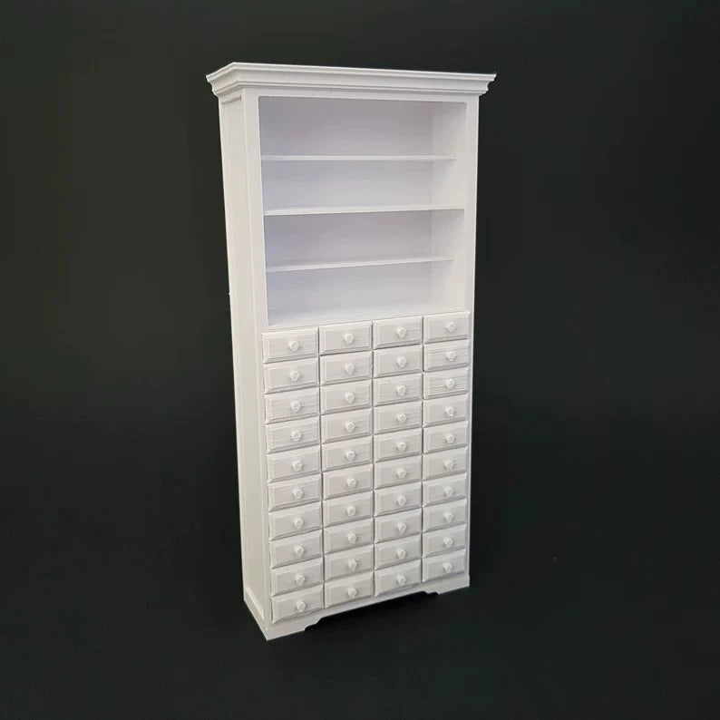Gabinete de boticario en miniatura a escala 1:12, muebles para casa de muñecas en miniatura