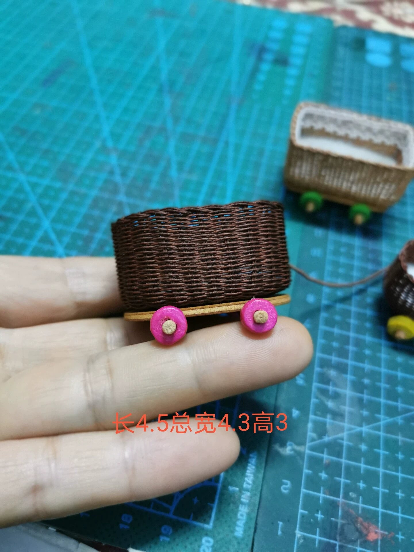 1:12 Scale Miniature Cart Dollhouse Furniture With Paper Rattan For BJD Dolls Free Shipping Over 100 Items