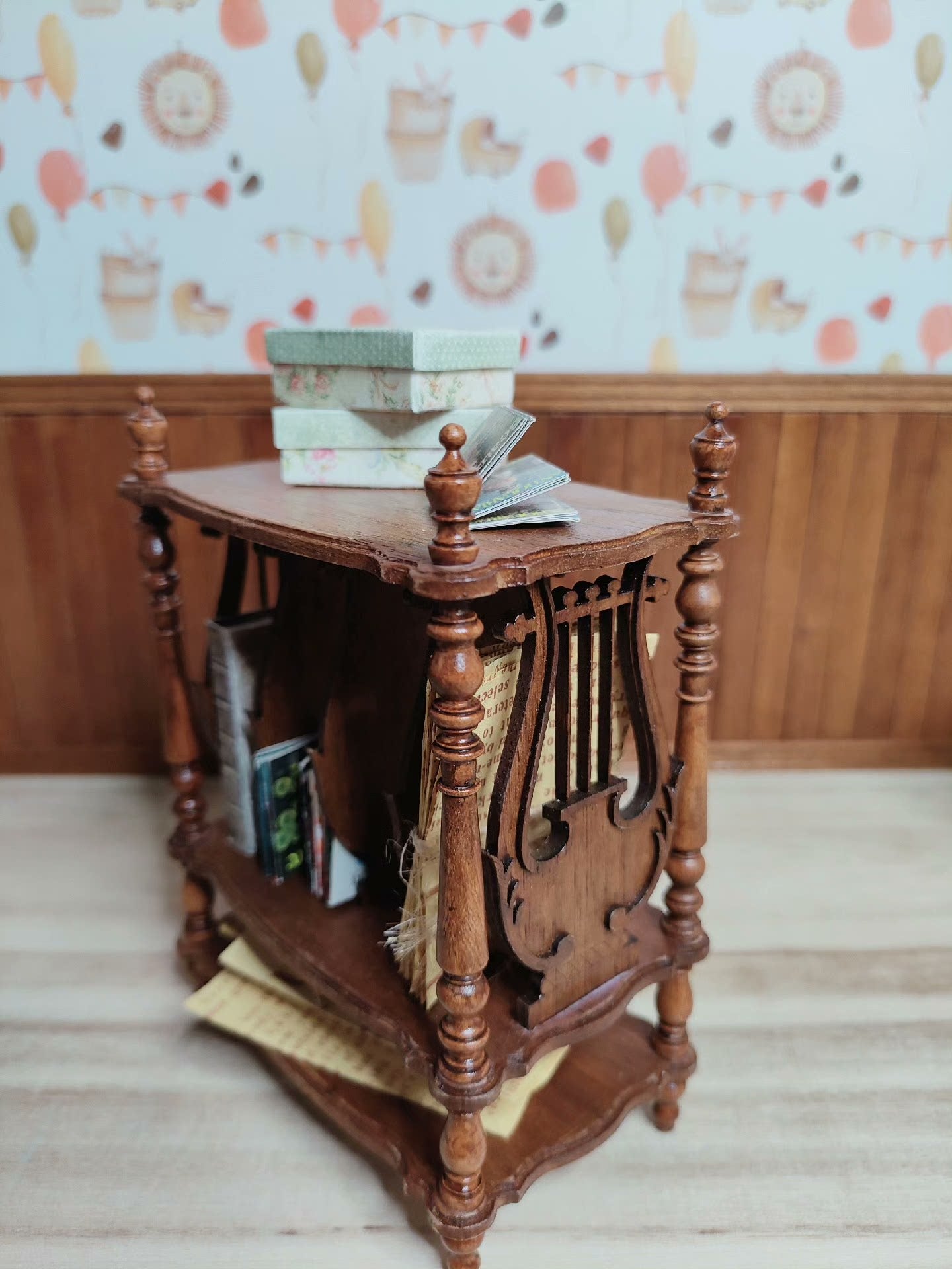 Revistero en miniatura para muñecas BJD a escala 1:6, hecho a mano, para casa de muñecas, accesorios para sala de estar.