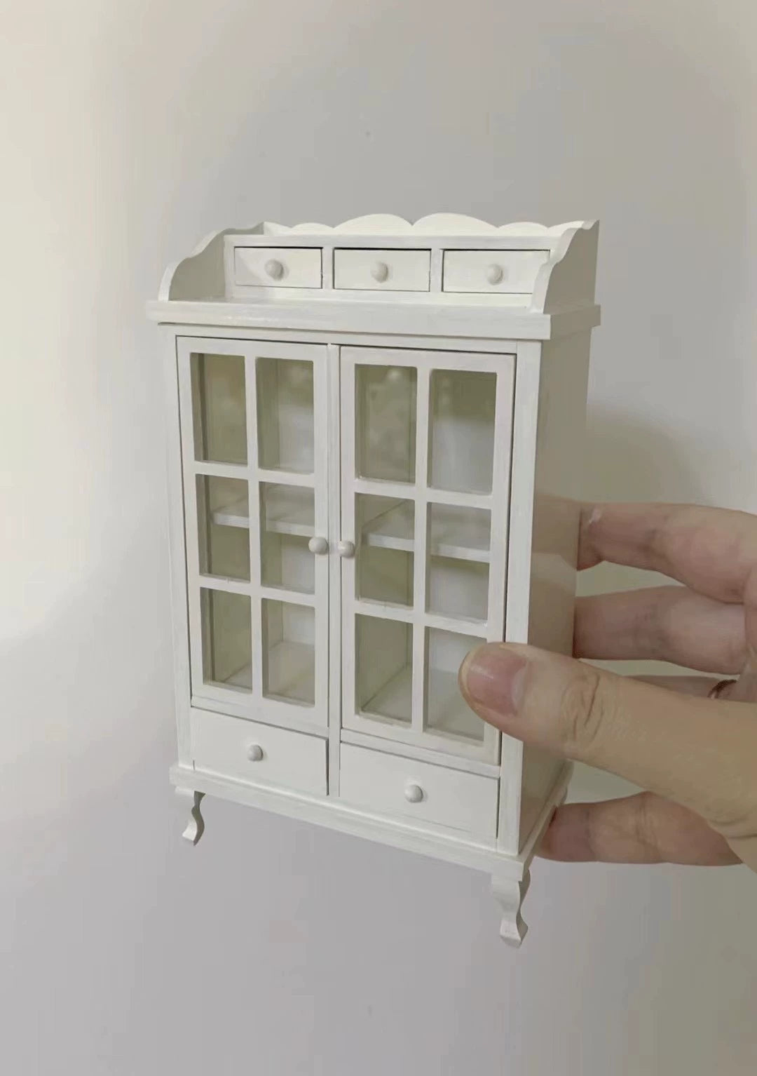 1:6 Scale 1:12 Scale Miniature Dollhouse Furniture Wooden Cabinet Wardrobe Sideboard Vintage Style