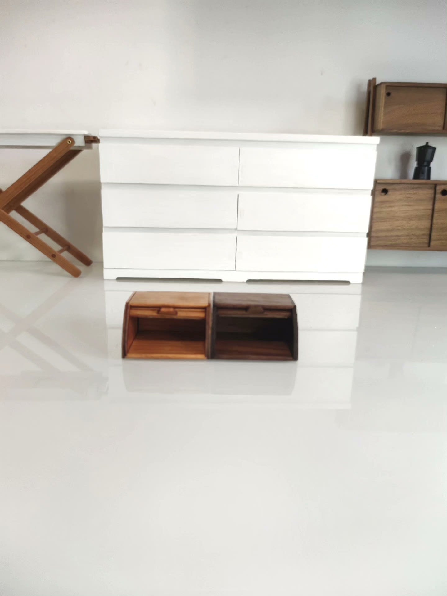 Caja de pan en miniatura a escala 1:12 con persiana enrollable para la cocina de la casa de muñecas Blythe