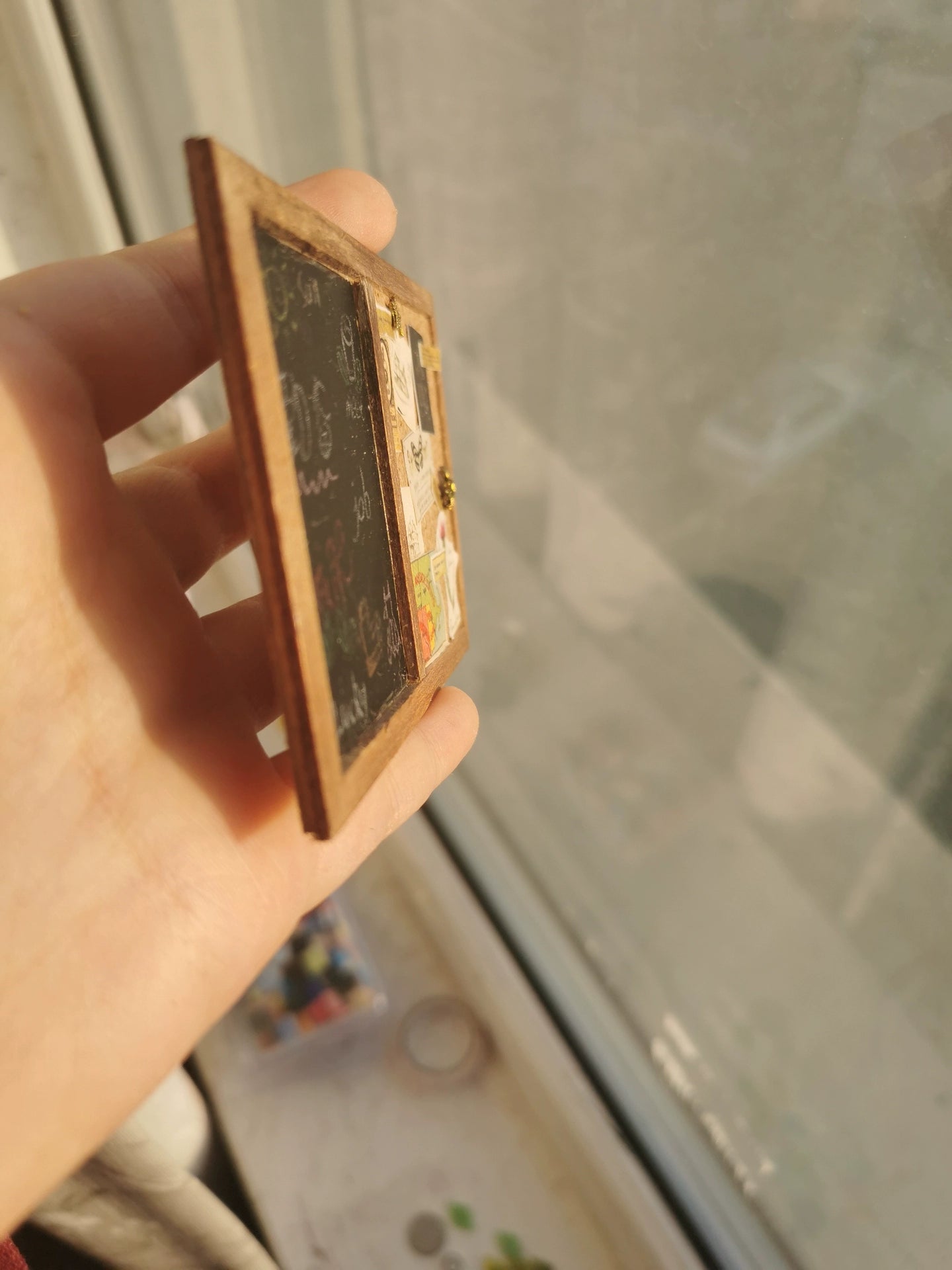 Pizarra vintage en miniatura a escala 1:6 para casa de muñecas Blythe BJD