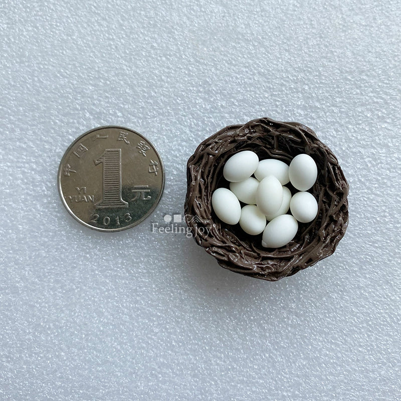 Maison de poupée miniature à l'échelle 1:12 et 1:6, accessoires pour BJD, nourriture, jeu, scène, nid d'oiseau en résine