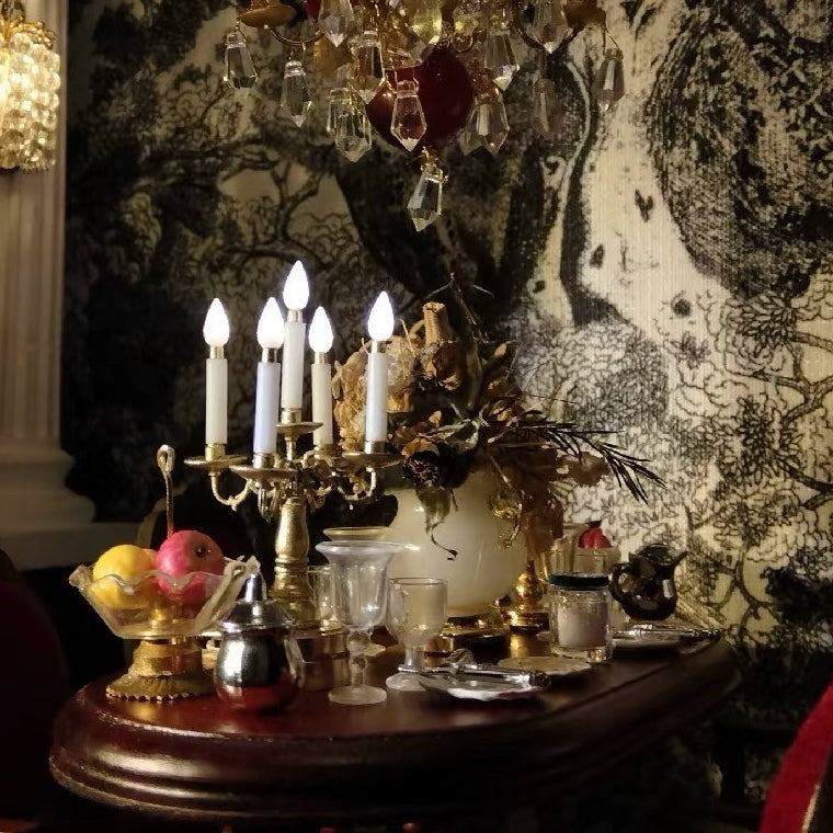 Maison de poupée miniature à l'échelle 1:12 avec chandelier, modèle pour figurine d'action Ob11 GSC