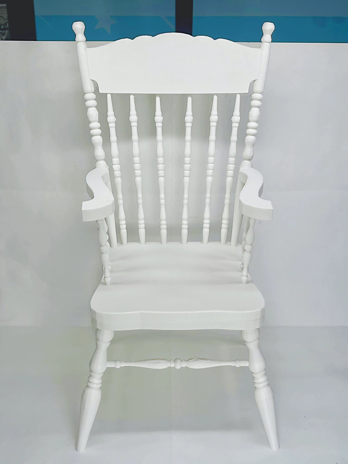 Silla Windsor de respaldo alto tallada BJD a escala 1:3, muebles para casa de muñecas en miniatura