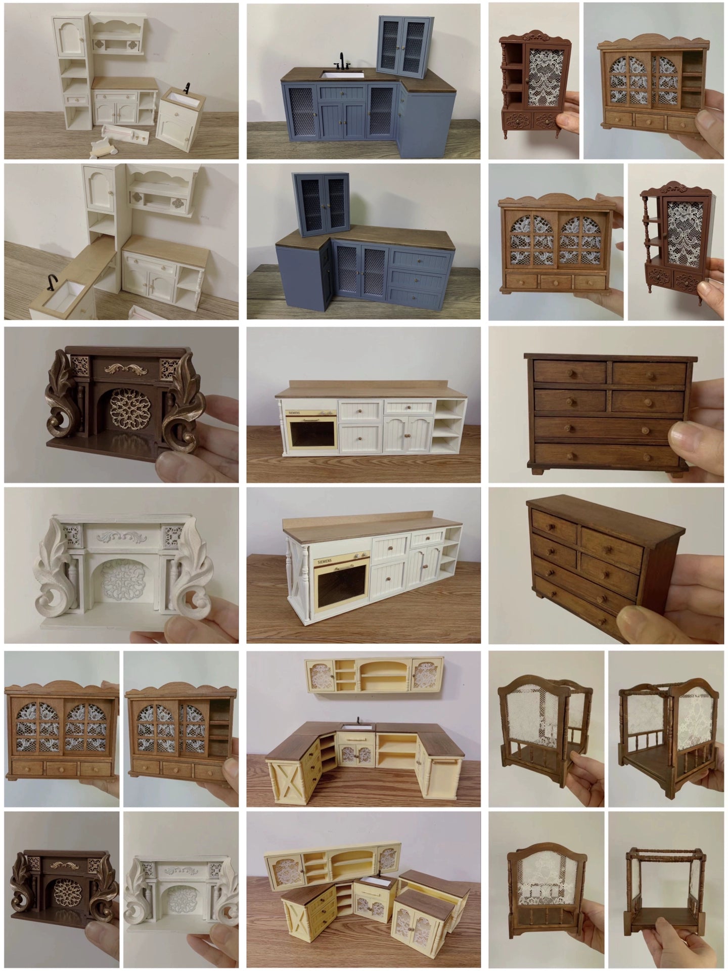 1:6 Scale Nordic Retro Miniature Furniture For Blythe Dolls OB11 Custom Handmade