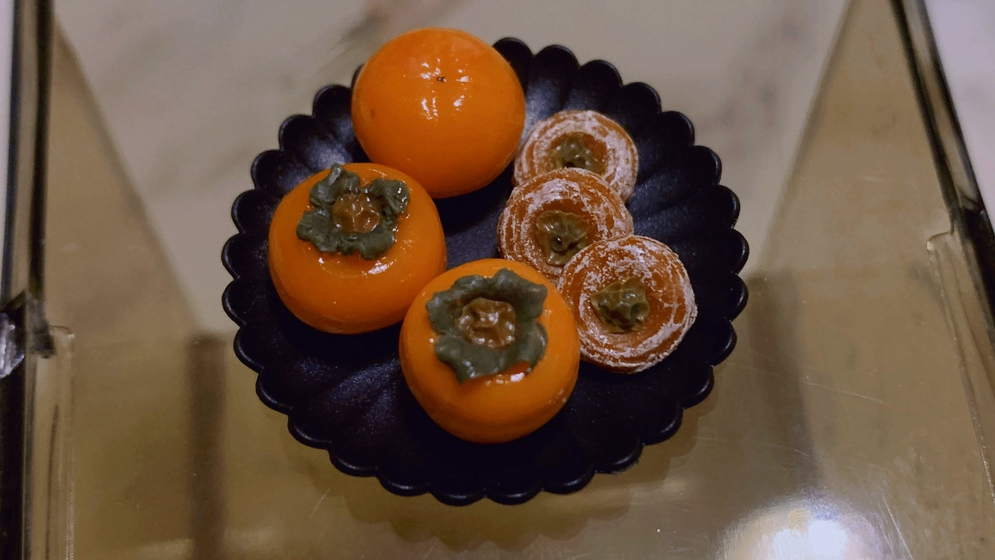 1:12 Scale Miniature Persimmons And Dried Persimmons Set For Dollhouse Kitchen Decor