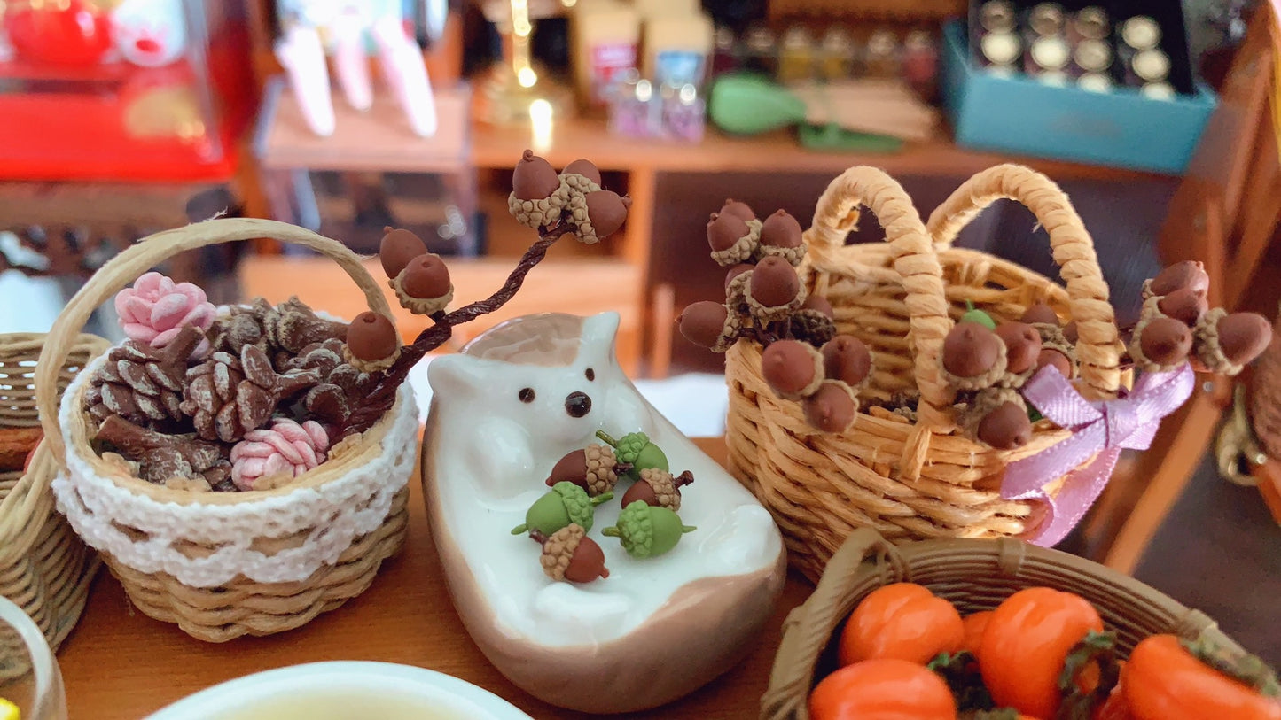 1:12 Scale Miniature Clay Pinecone Acorn Handmade Soft Clay Decoration For Dollhouse