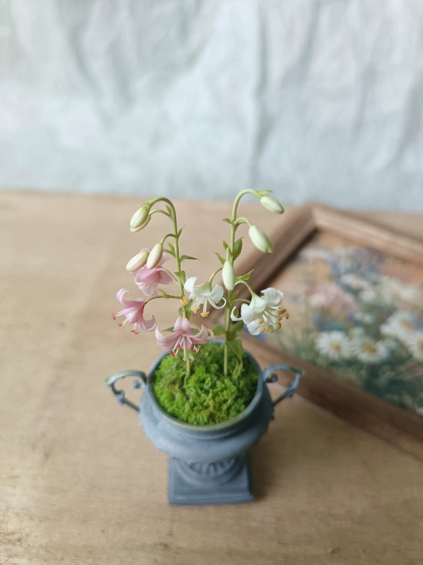 1:6 Scale Miniature Clay Lily Flower BJD Doll Accessory Blythe Doll Display