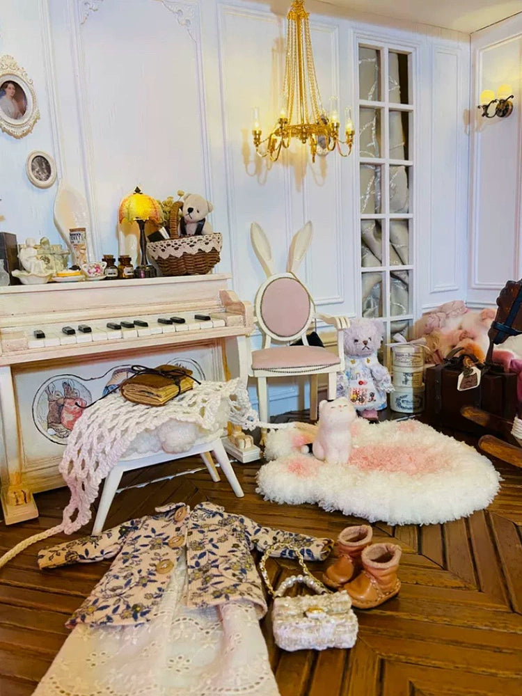 Lustre miniature en cristal à l'échelle 1:6, accessoire pour maison de poupée BJD Blythe