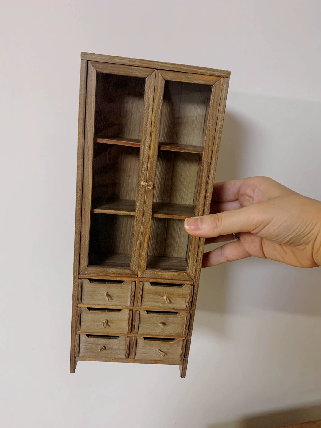 1:6 Scale Vintage Distressed Wooden Cabinet Bookshelf Sideboard Miniature Dollhouse Furniture For Blythe Dolls