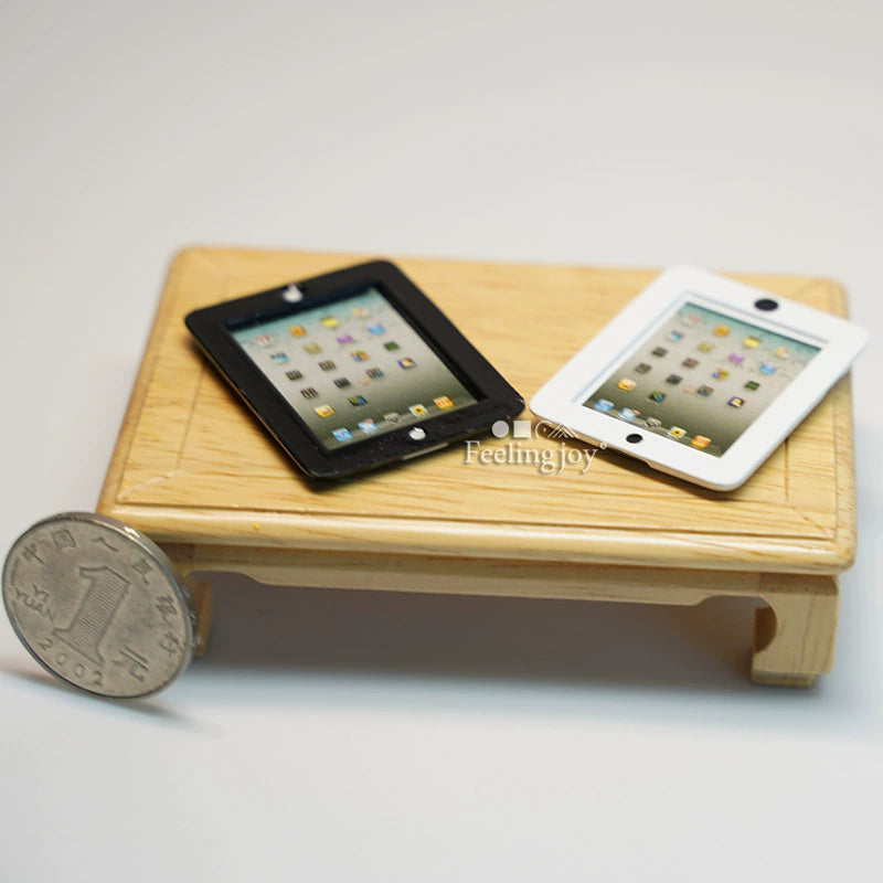 Tablette miniature en métal à l'échelle 1:6, accessoire pour meubles miniatures de maison de poupée BJD