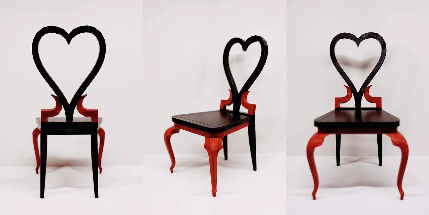 1:12 Scale Miniature Poker Chair Dollhouse Furniture Handmade