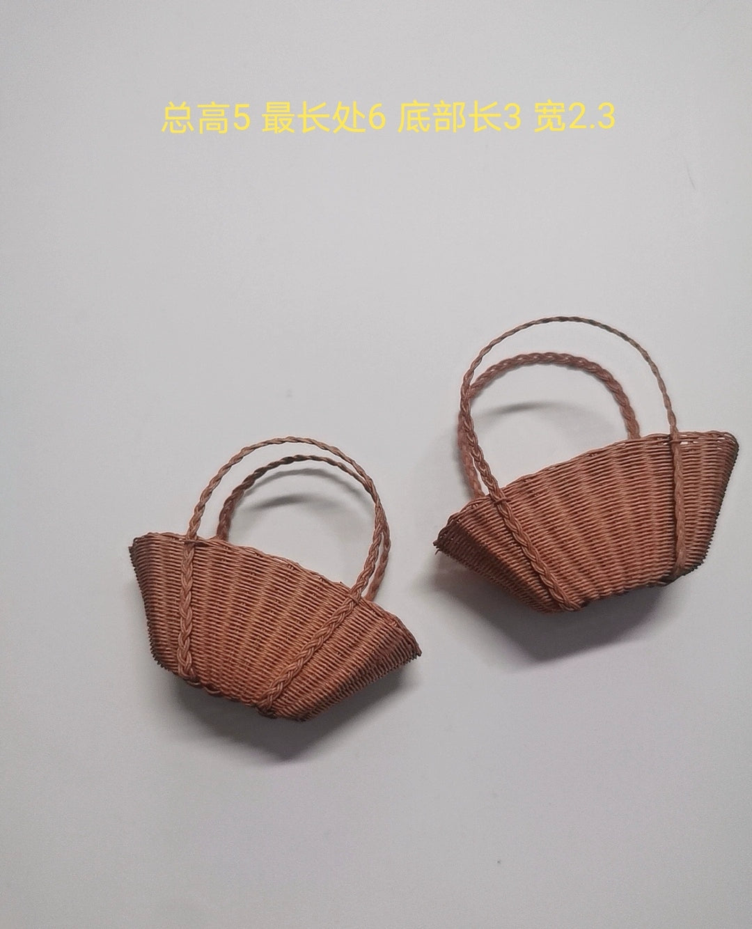 1:12 Scale Miniature Woven Paper Basket Dollhouse Furniture Customizable Color
