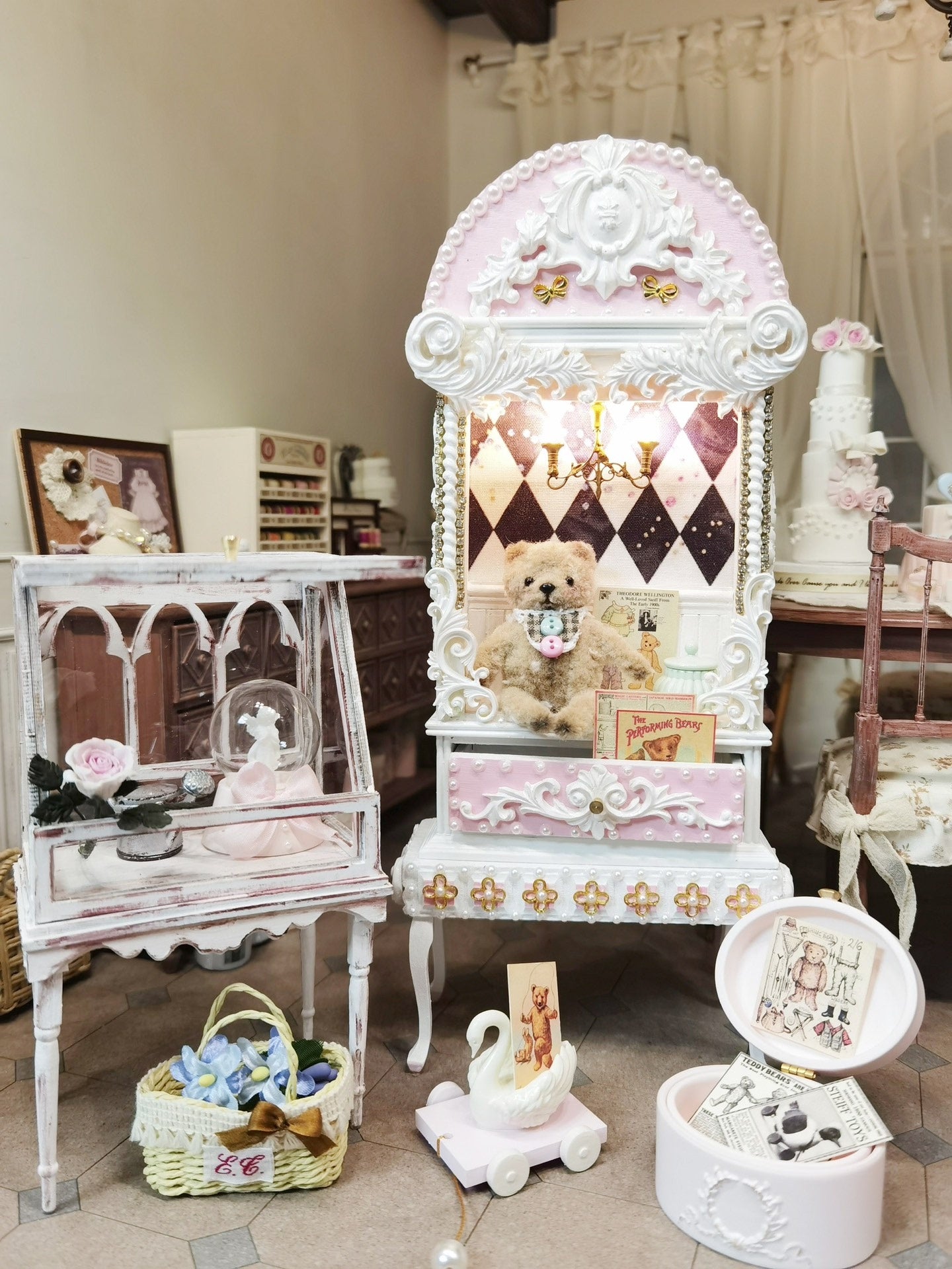 Maison de poupée miniature à l'échelle 1:6, présentoir de théâtre rétro pour poupées Blythe