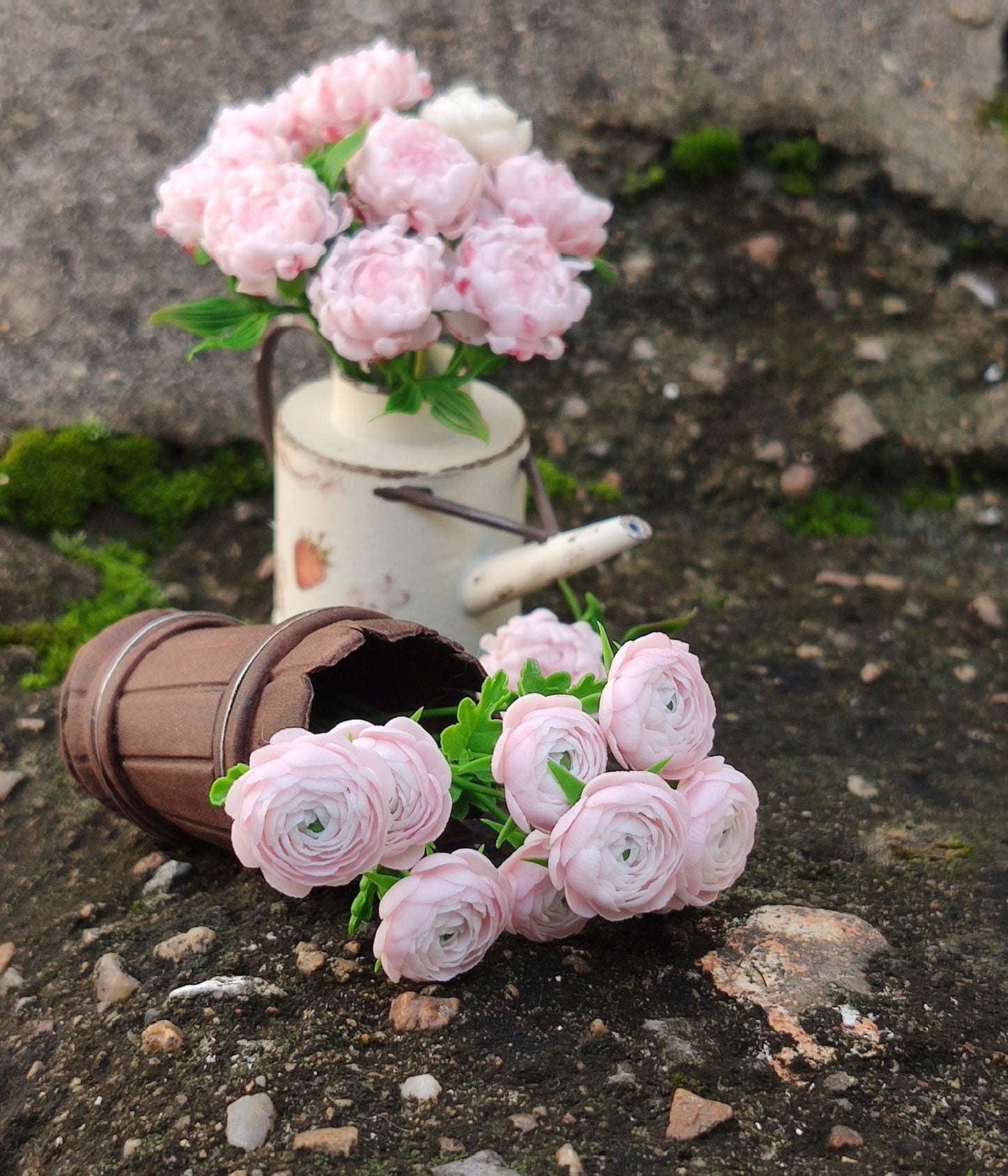 1:12 Scale Miniature Peony Flowers Dollhouse Garden Decor