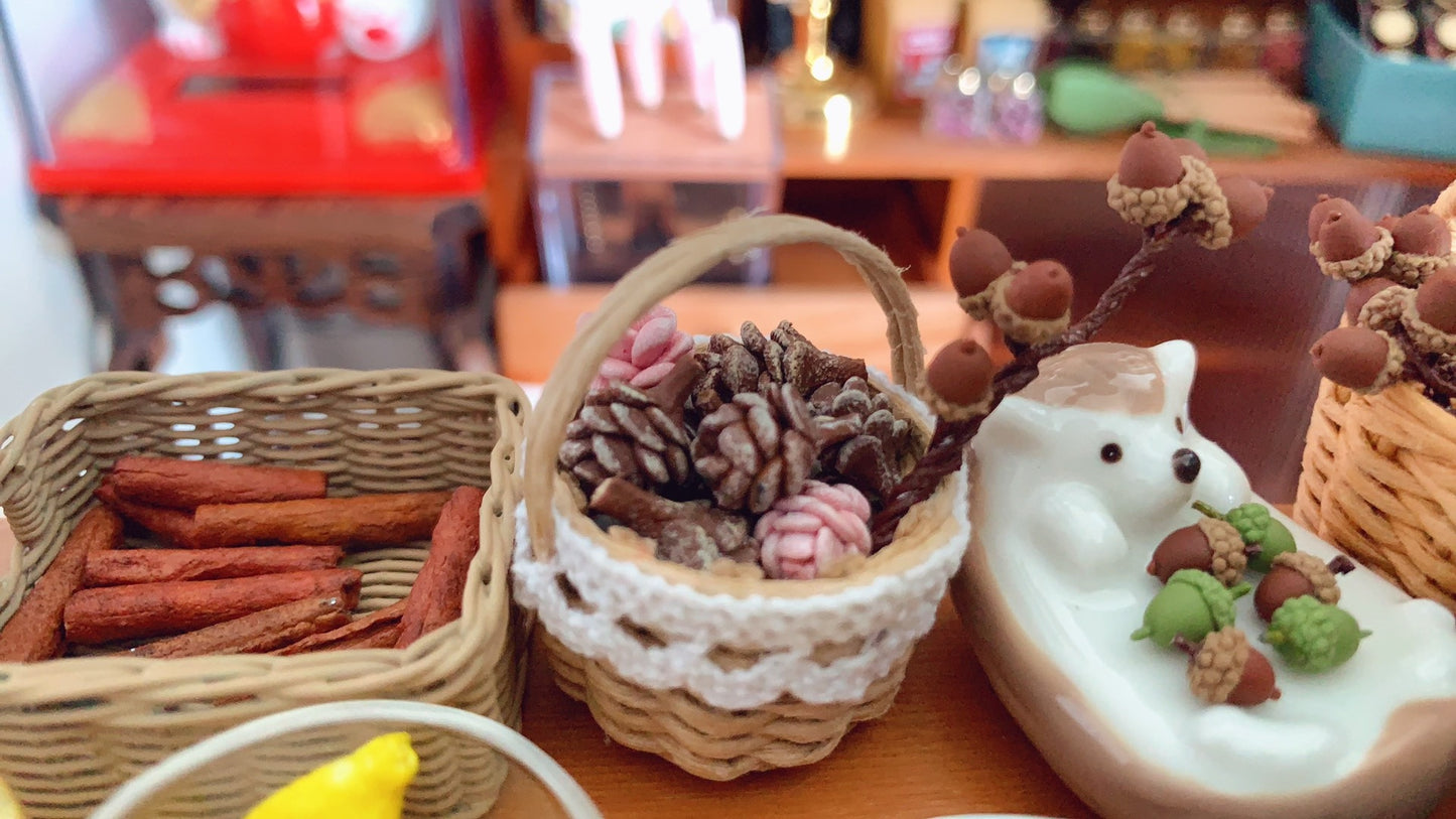 1:12 Scale Miniature Clay Pinecone Acorn Handmade Soft Clay Decoration For Dollhouse