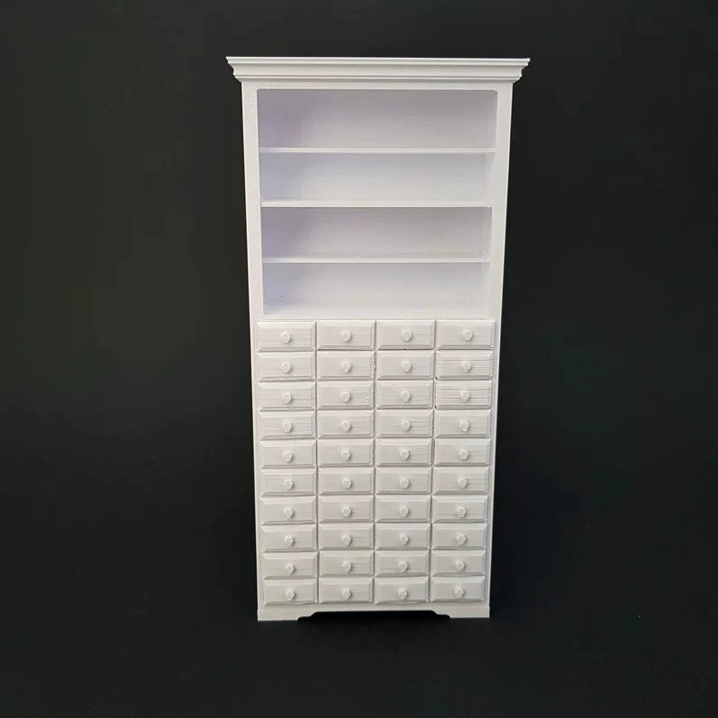 Gabinete de boticario en miniatura a escala 1:12, muebles para casa de muñecas en miniatura