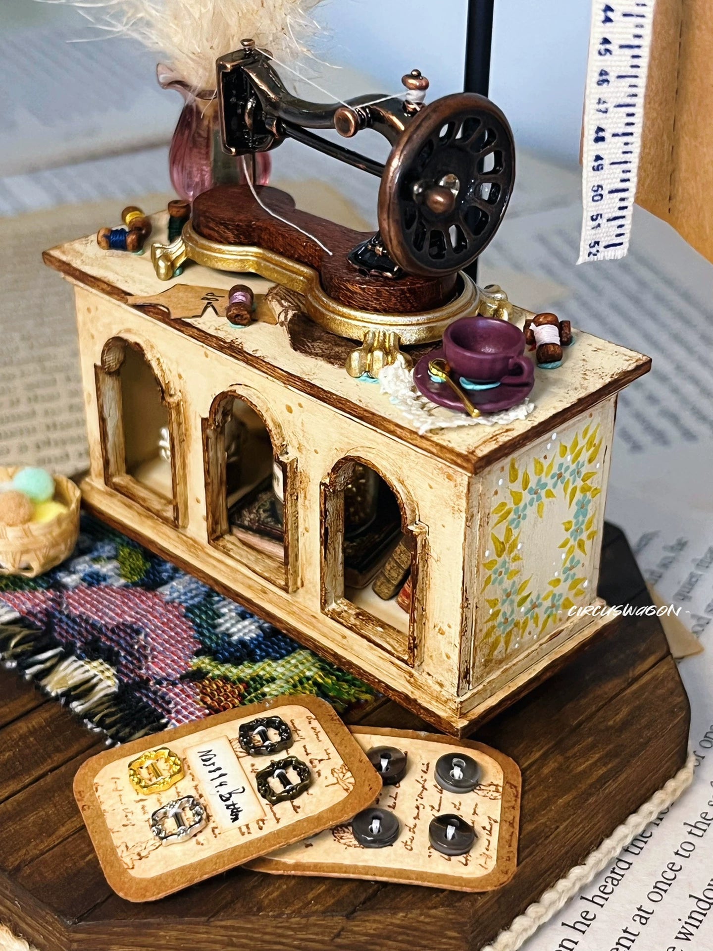 1:12 Scale Miniature Sewing Studio Dollhouse Handmade