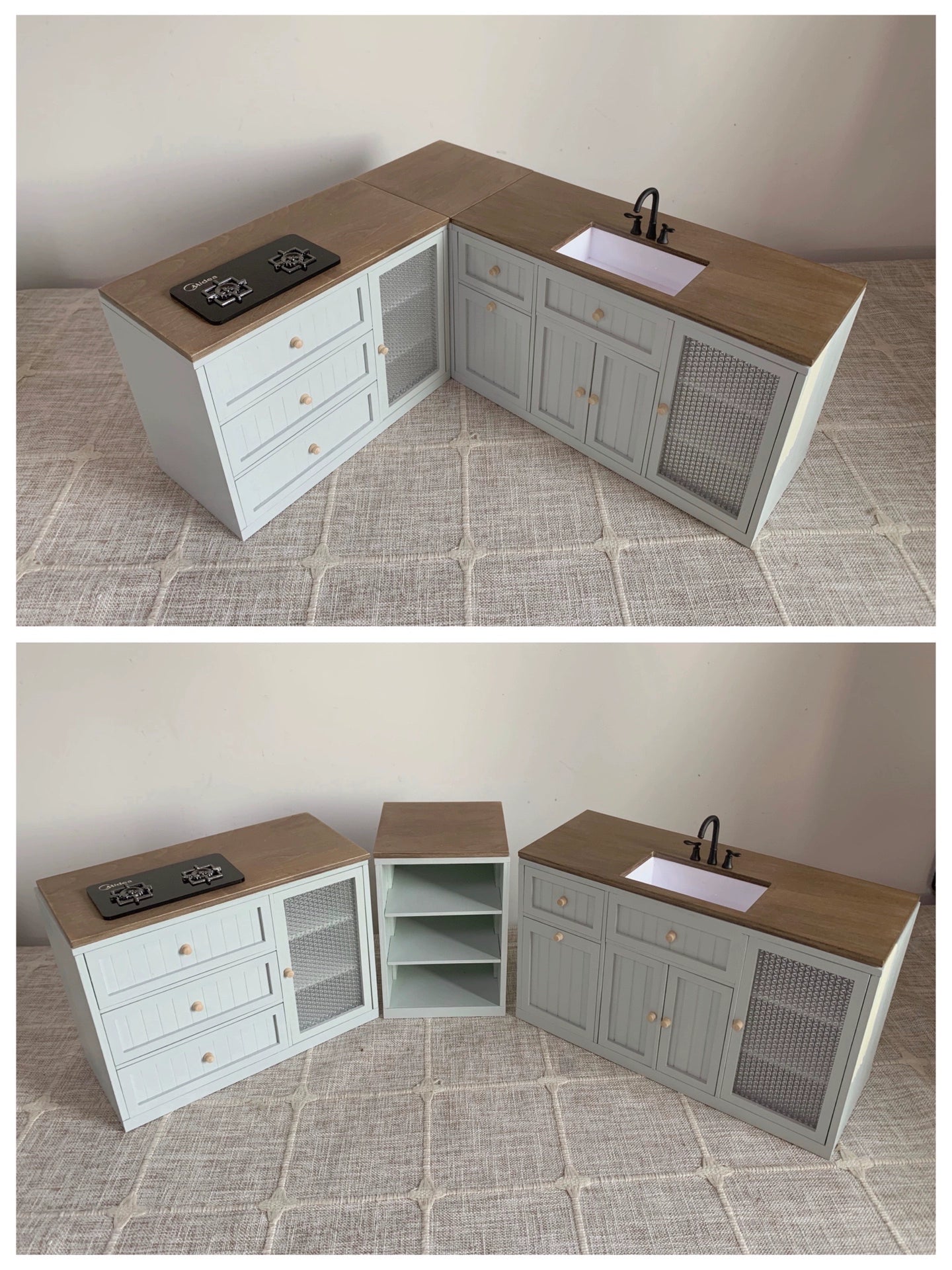 1:6 Scale Miniature Nordic Retro Furniture Set For Blythe Dollhouse Custom Handmade Sugar Candy Style