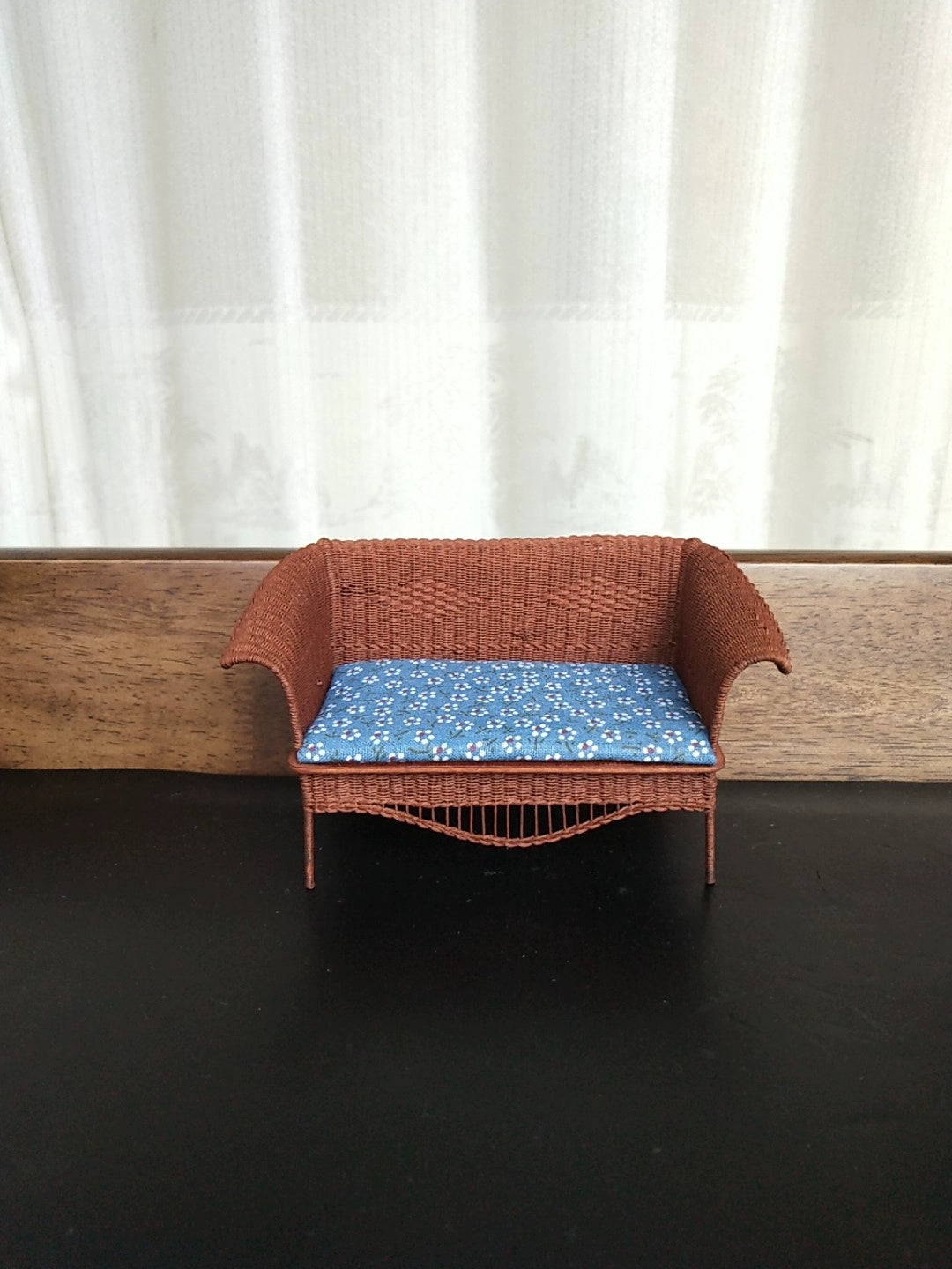 1:12 Scale Miniature Wicker Chair For Dollhouse BJD OB11 Doll Furniture Paper Rattan