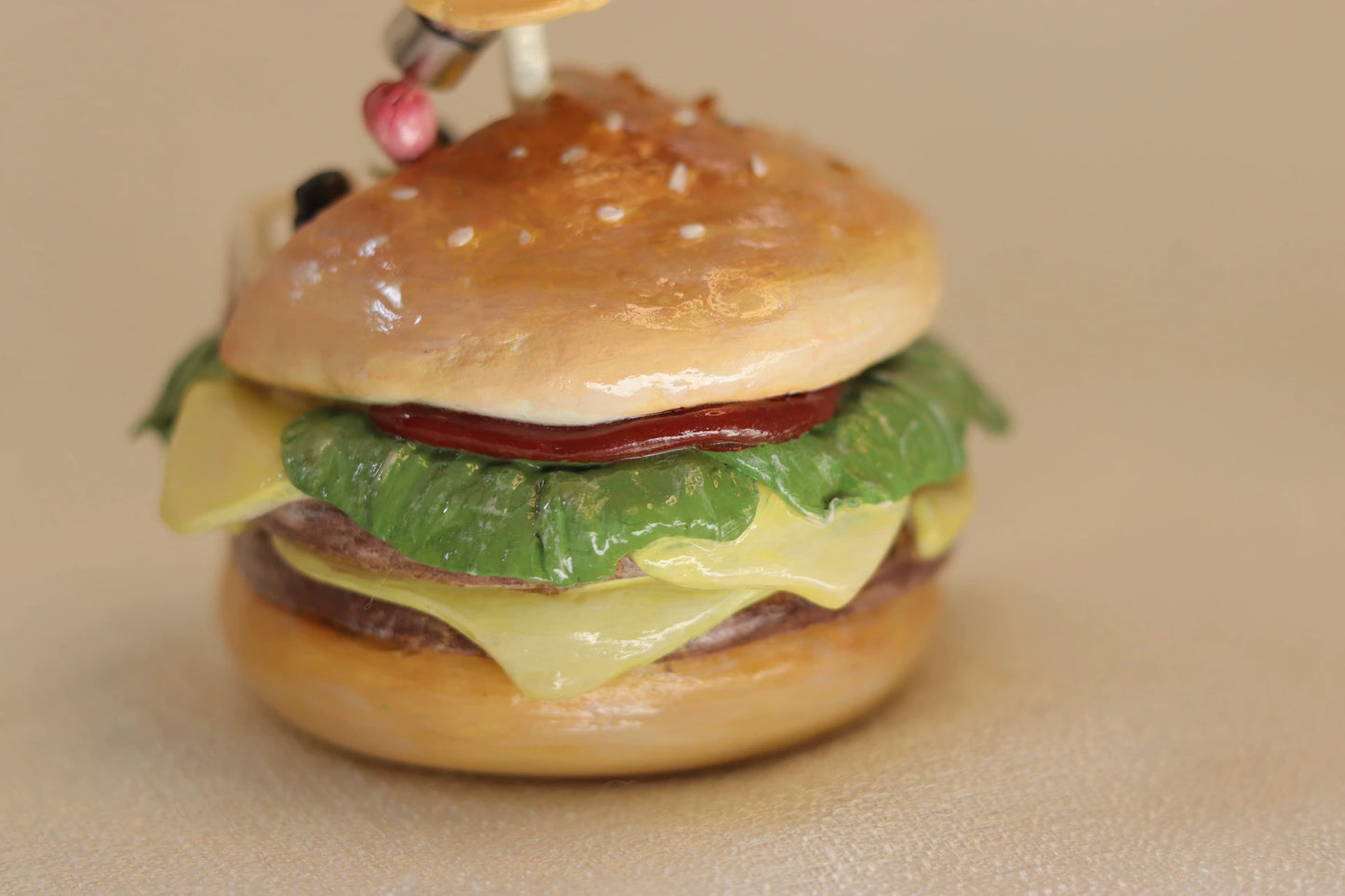 1:12 Scale Miniature Hamburger Shop Polymer Clay Night Light Dollhouse Accessory