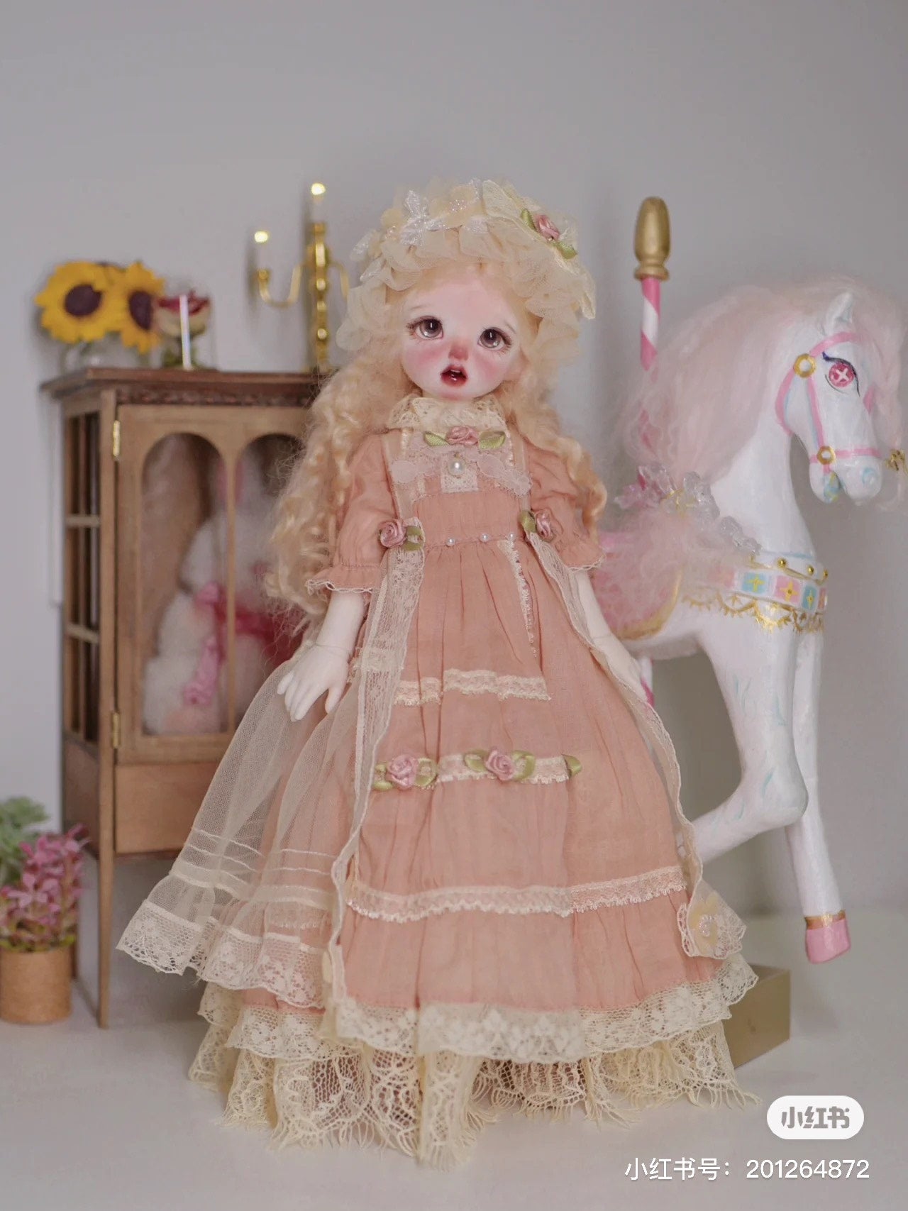 1:6 Scale Blythe Doll Stand Rotating Carousel Miniature Display Base