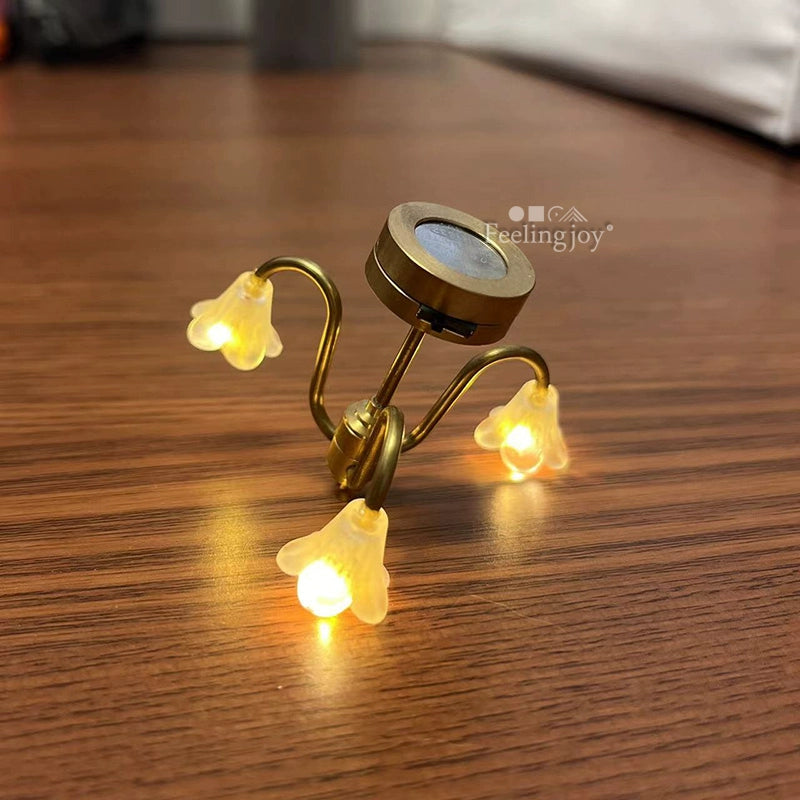 1:12 Scale Miniature Dollhouse Lighting Collection For Ob11 Gsc 10cm Plush Doll Blind Box Bjd Props Magnetic Miniature Furniture