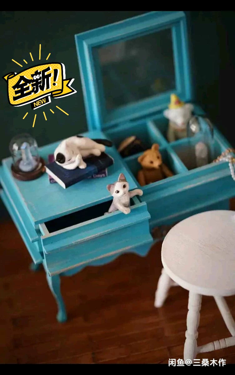 1:6 Scale Wooden Display Cabinet Miniature Dollhouse Furniture For BJD Blythe Dolls