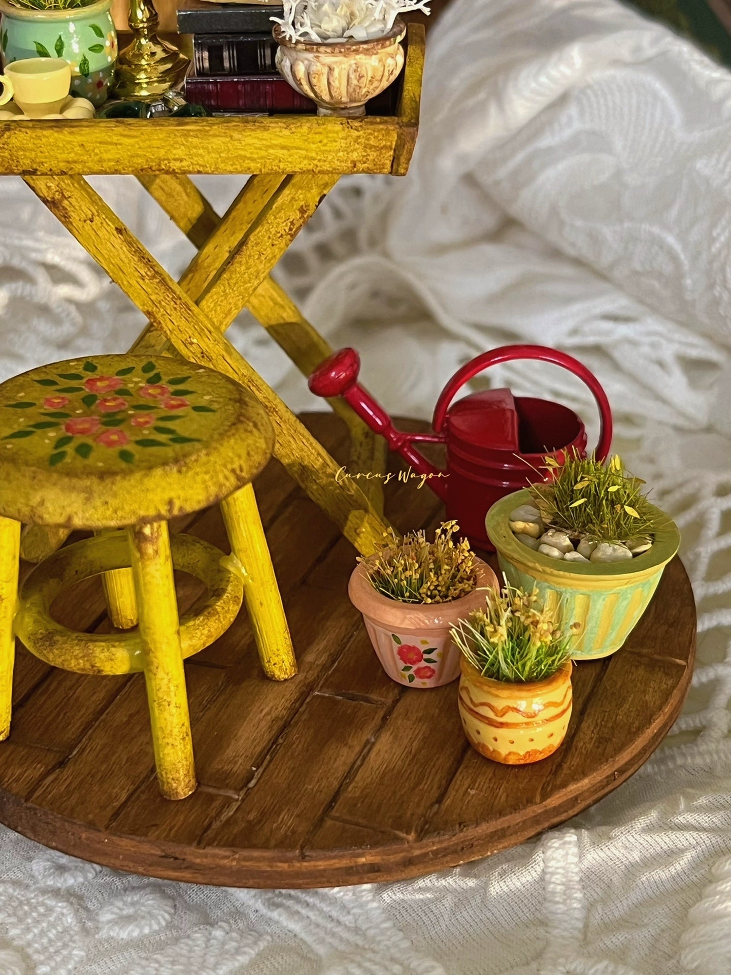 1:12 Scale Miniature Garden Table And Chairs Set Dollhouse Display