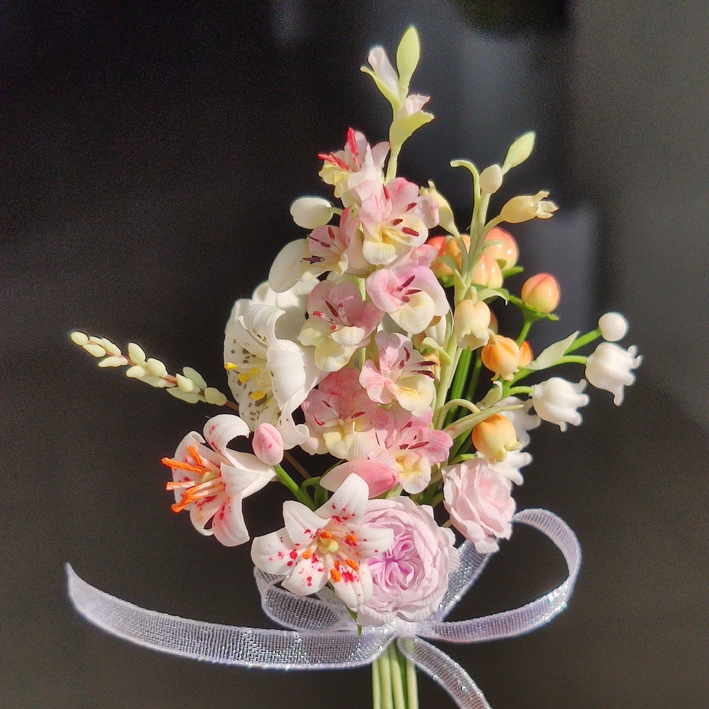 1:6 Scale Clay Flower Bouquet Miniature Dollhouse Accessory