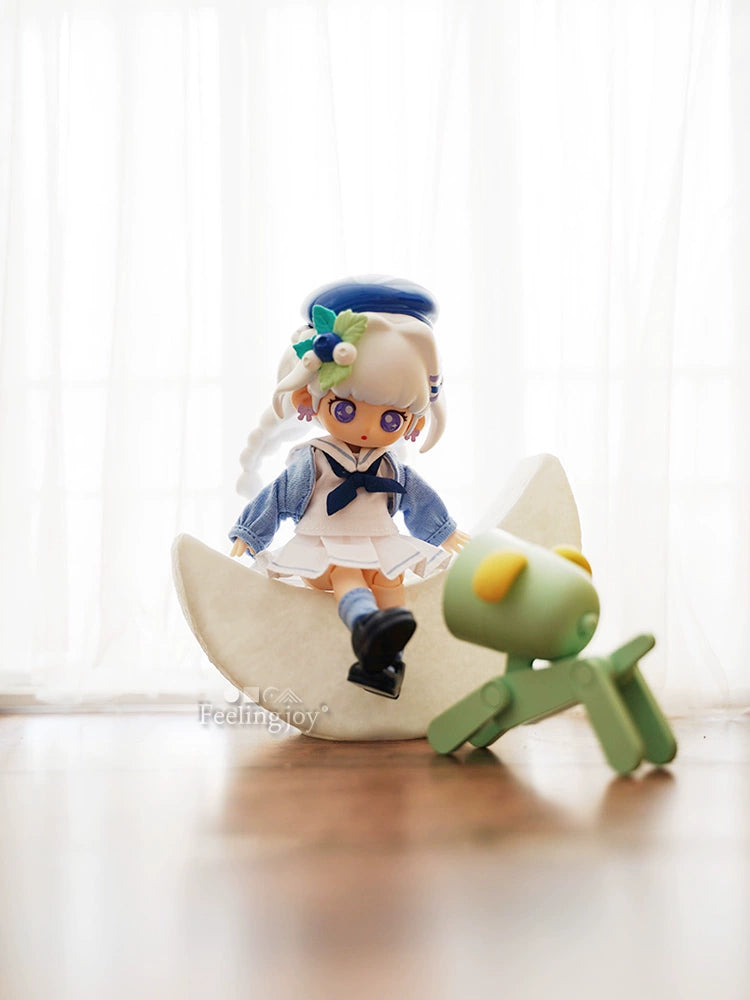 1:12 Scale Miniature Dollhouse Furniture Moon Chair Bed Stool With Lunar Lamp For BJD GSC Ob11 Doll Accessories