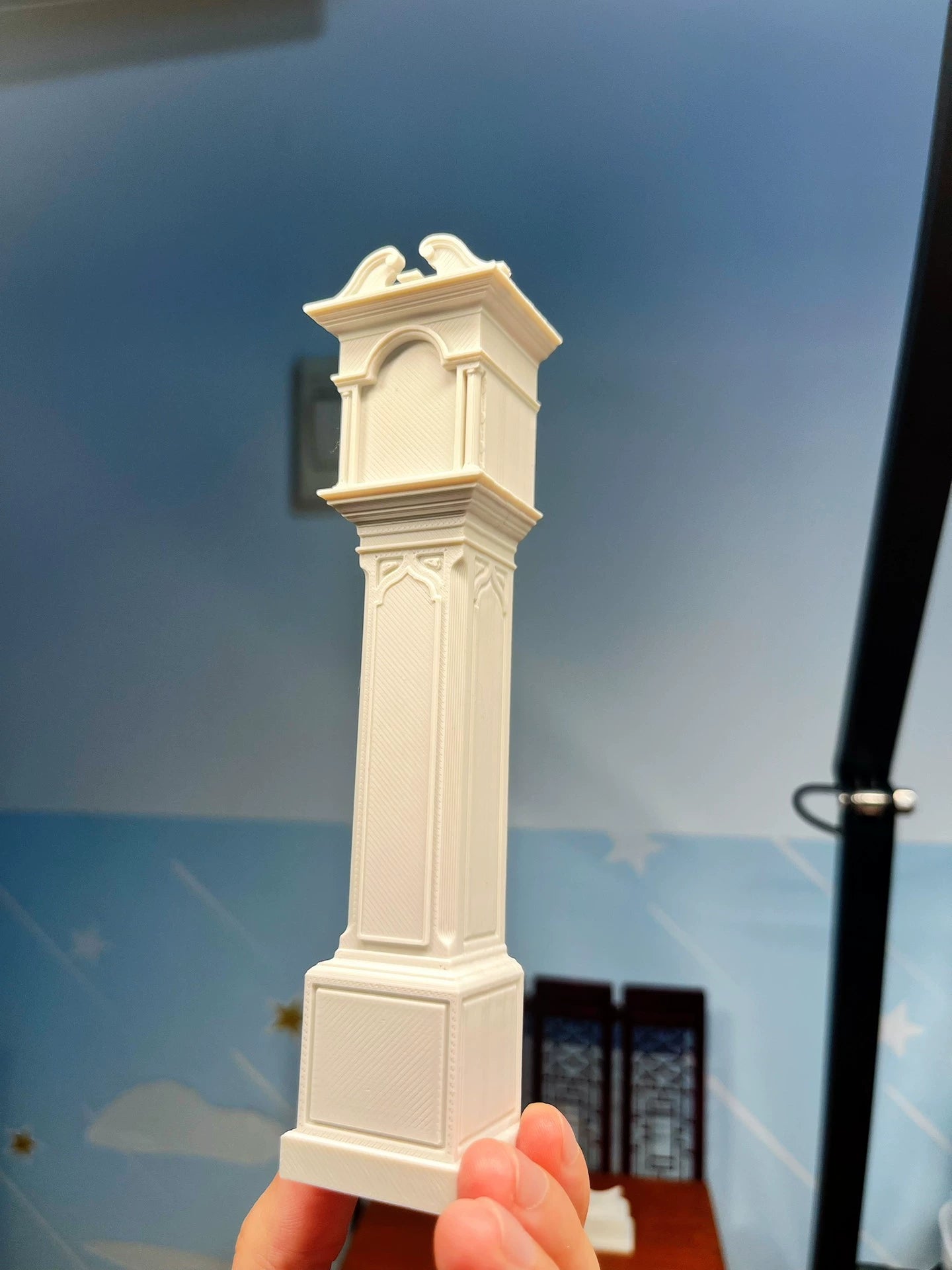Horloge grand-père blanche pour maison de poupée Barbie BJD, échelle 1:12 à 1:6, meubles miniatures
