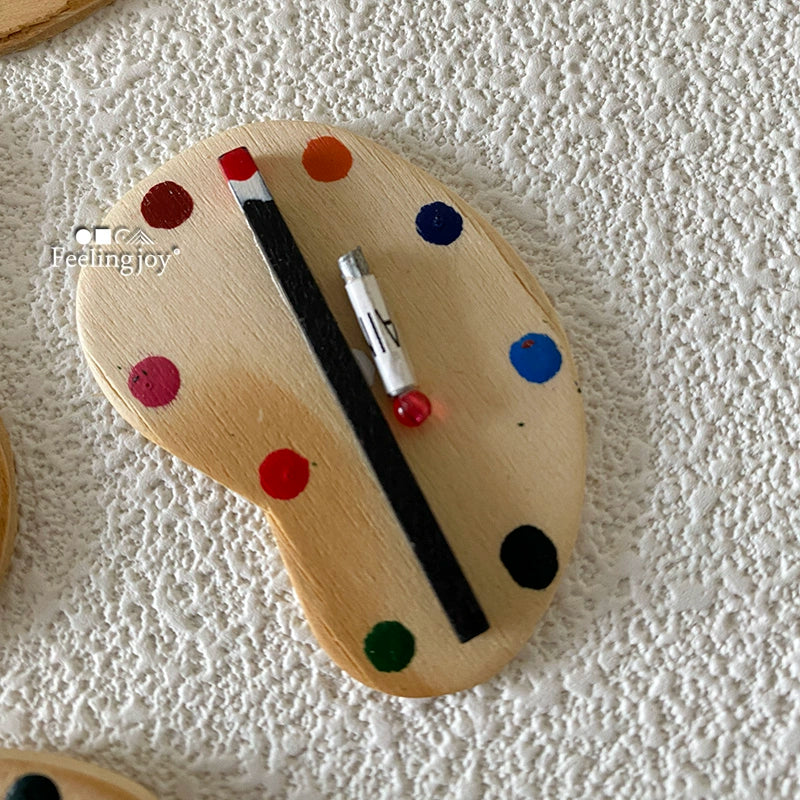 Boîte à outils de peinture miniature à l'échelle 1:6 avec accessoires amovibles pour accessoires de photographie de maison de poupée BJD