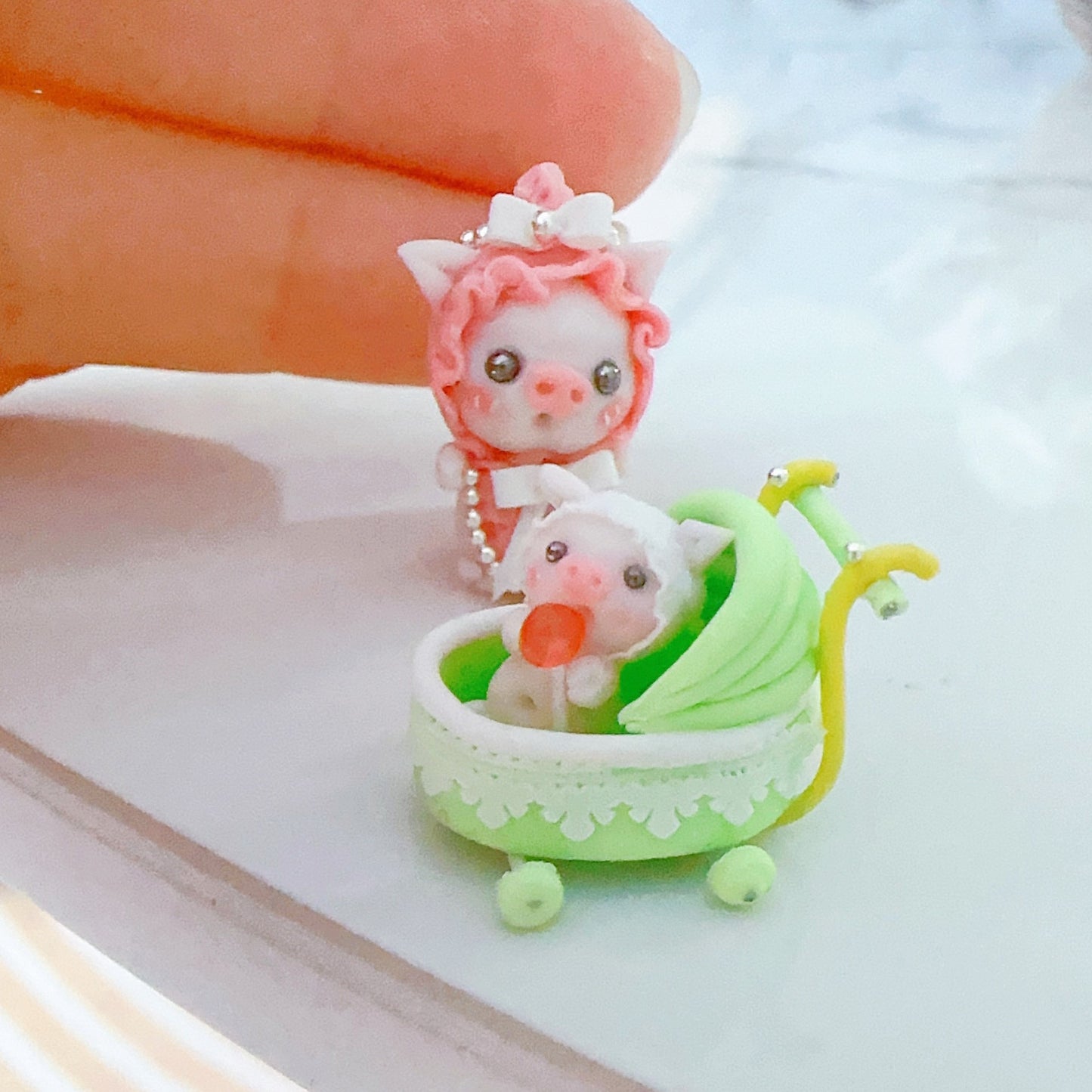 Ensemble de jeu de nourriture miniature pour maison de poupée, série de cochons en argile miniatures à l'échelle 1:12