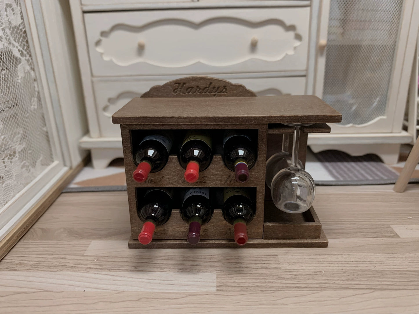 1:12 Scale Miniature Wine Rack Dollhouse Furniture For Living Room