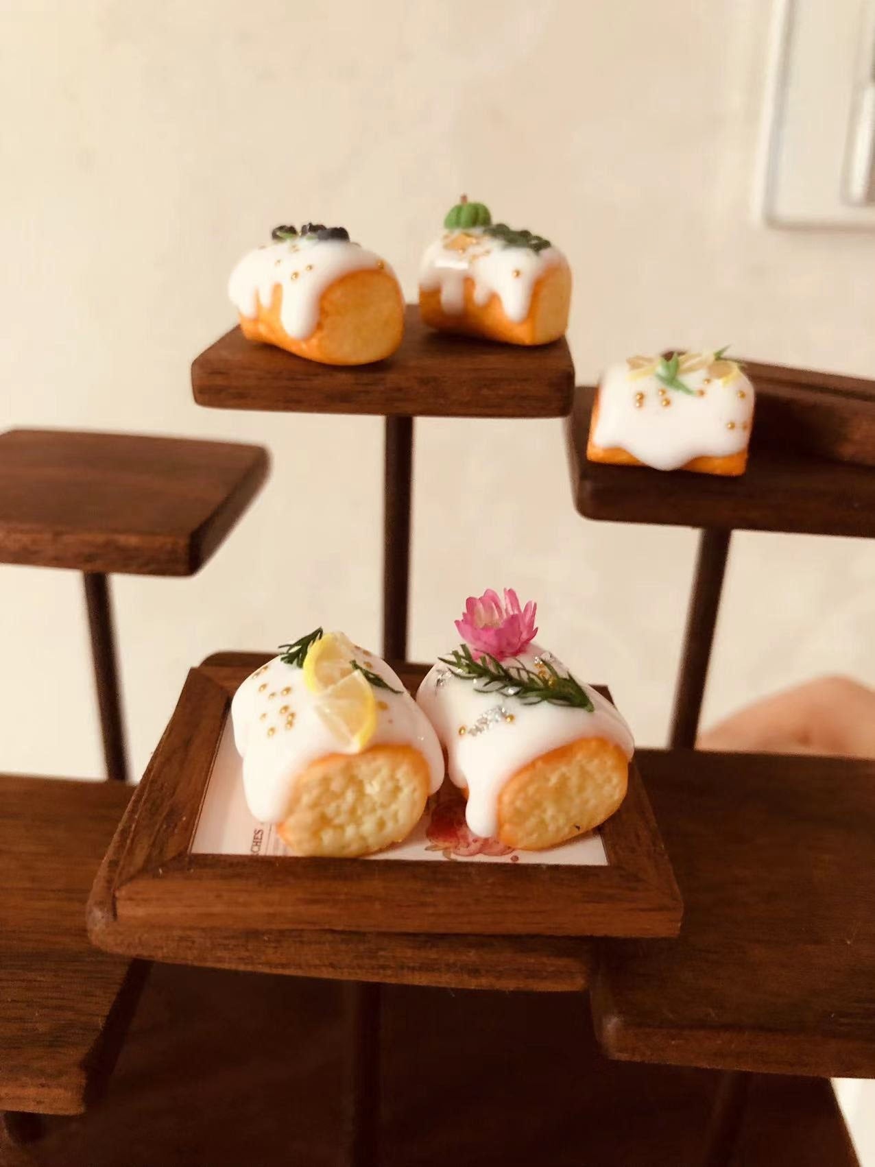 1:12 Scale Miniature Clay Cake Series Dollhouse Bakery Shop Miniature Food Play Set